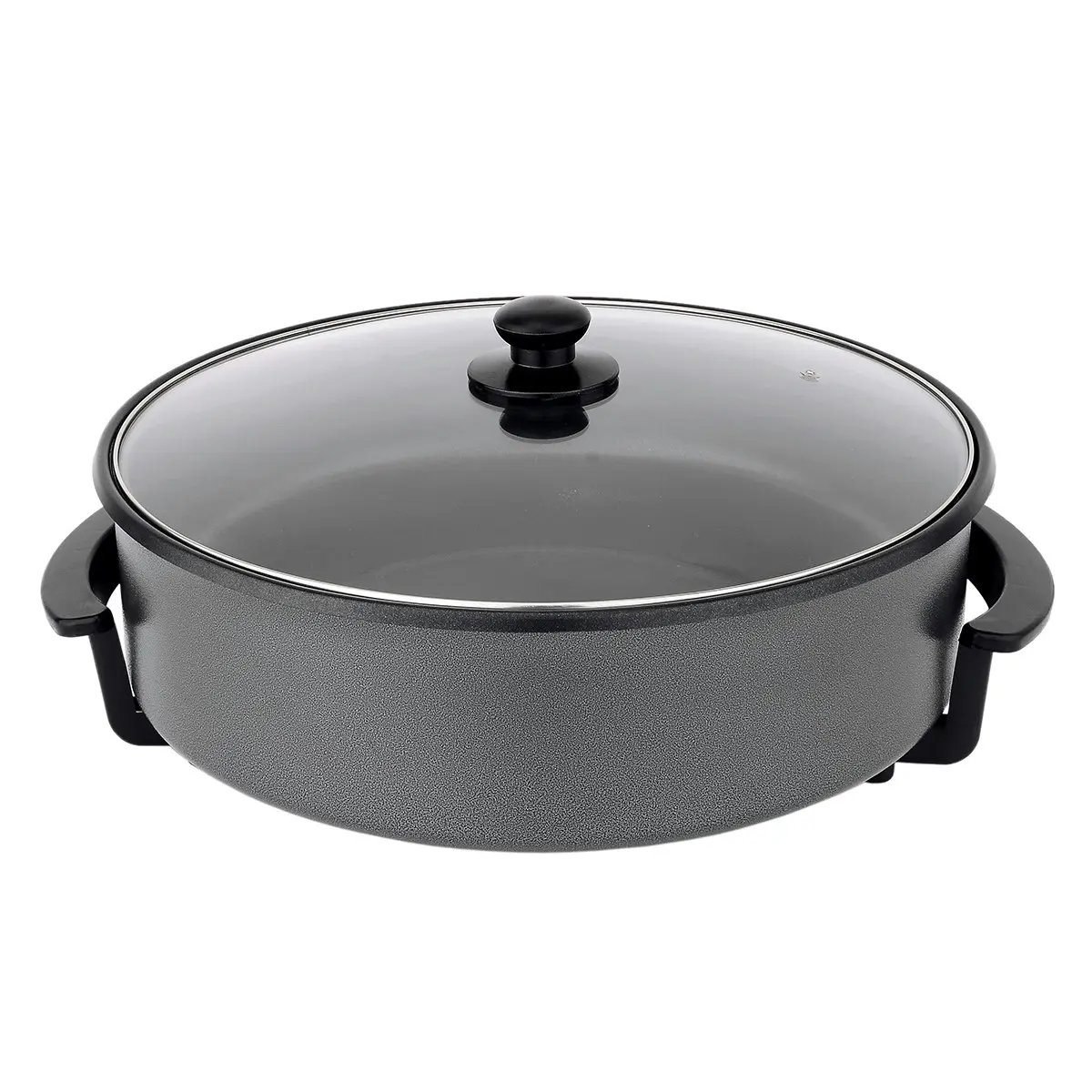 Non-Stick Electric Fry Pan 38cm Diameter, 240C Max - Dark Grey