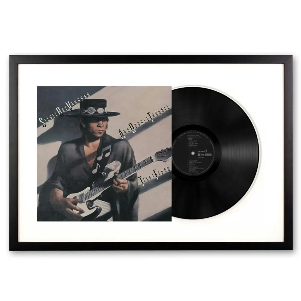 Framed Stevie Ray Vaughan Texas Food Vinyl Album Art