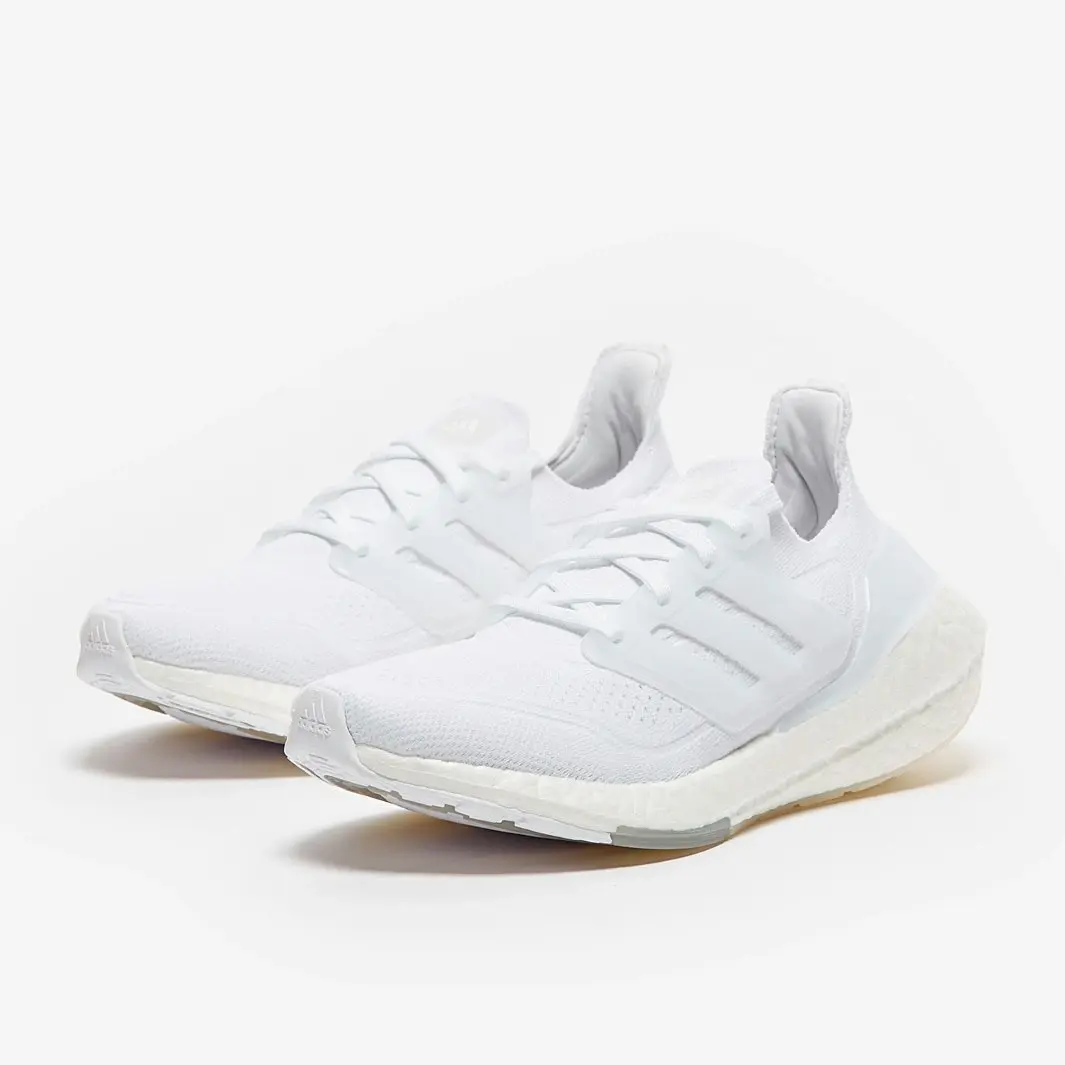 Adidas Womens Ultraboost 21 Running Race Gym Shoe - White/Grey