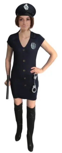 Police Woman Costume Arresting Officer Ladies Fancy Dress Halloween Party