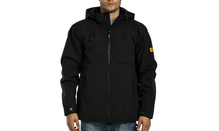 Caterpillar Mens Waterproof Zip Jacket w Hood Chinook CAT Winter Ski - Black