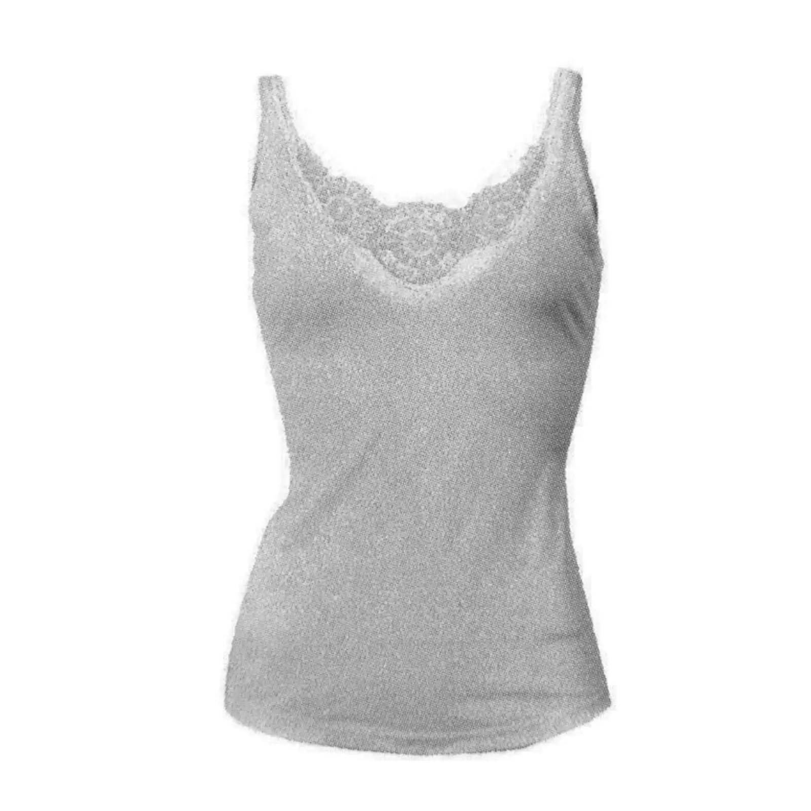 Merino Skins Ladies Dianthe Camisole Top Merino Wool Rich Thermals - Grey Marle