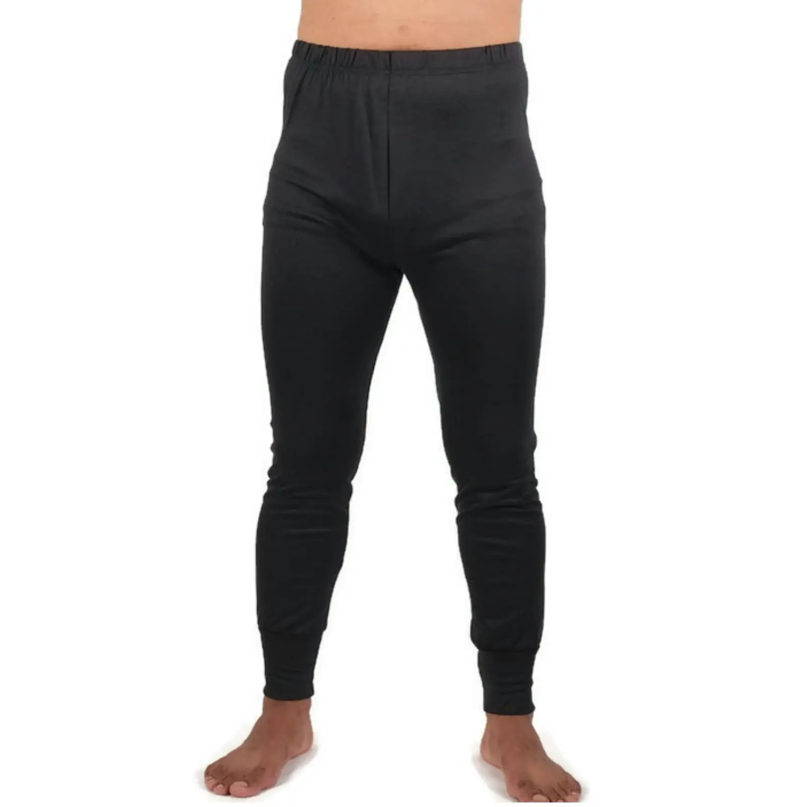 Merino Skins Mens Classic Long Johns Wool Thermal Pants Underwear - Navy