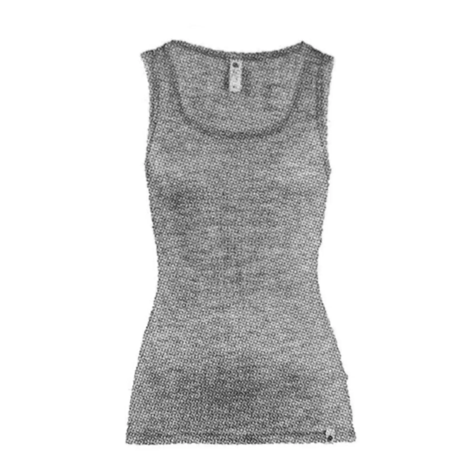 Merino Skins Wool Blend Ladies Verona Round Neck Tee Thermal Top Tank - Soft Grey