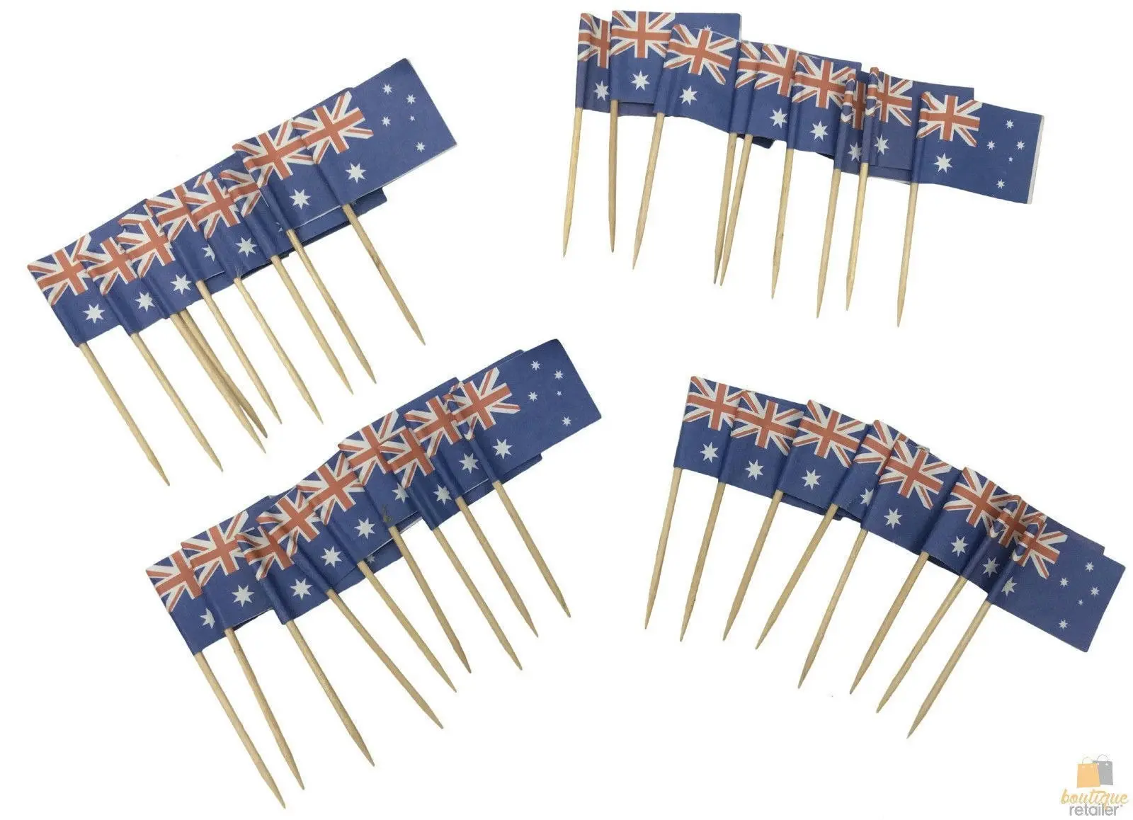 200pcs AUSTRALIA FLAG Food Picks Toppers Australia Day Aussie Party BULK Decor