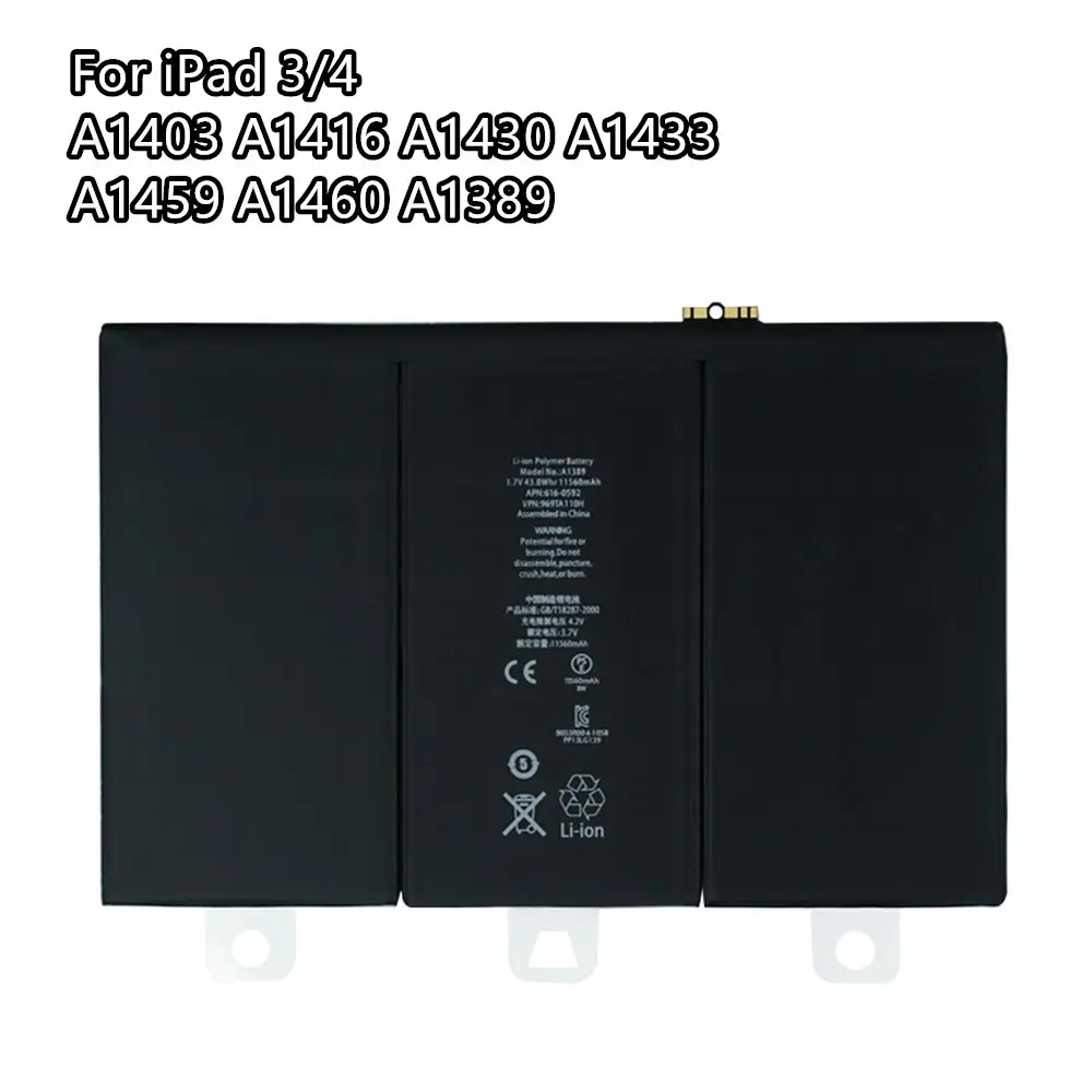 New Battery Replacement for iPad 3/4