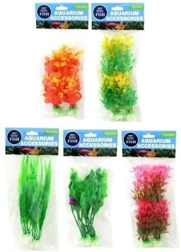 Pet Basic 10PCE 20cm Plastic Aquatic Plants for Aquarium Fish Tank Decoration