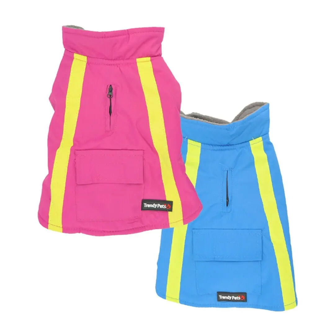 Trendy Pets 2pk High Vis Dog Jacket Comfortable and Safe Pet Jacket with Pocket 30cm