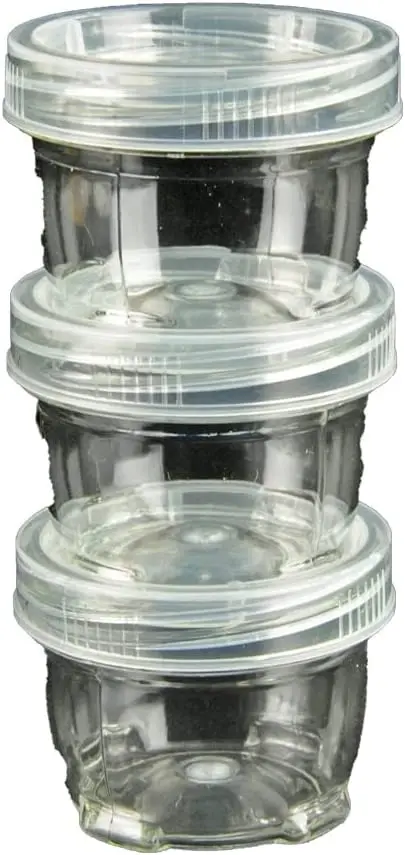 [2Pk X 3Pce] Krafters Korner Lockable & Stackable Containers with lid - 45Ml - Clear (5.4x4cm)