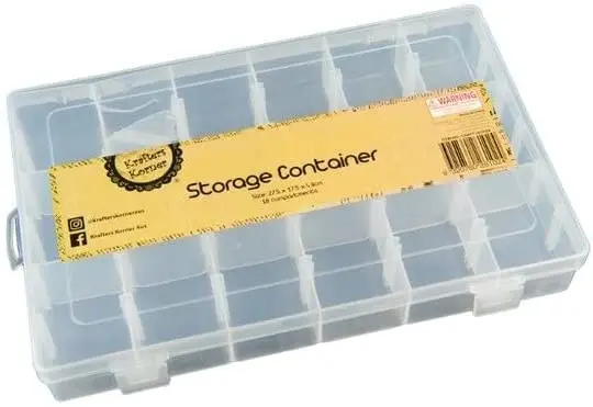 Krafters Korner Large Craft Storage Container - 18 Compartments ( 27 x 18.4 x 4.8cm)