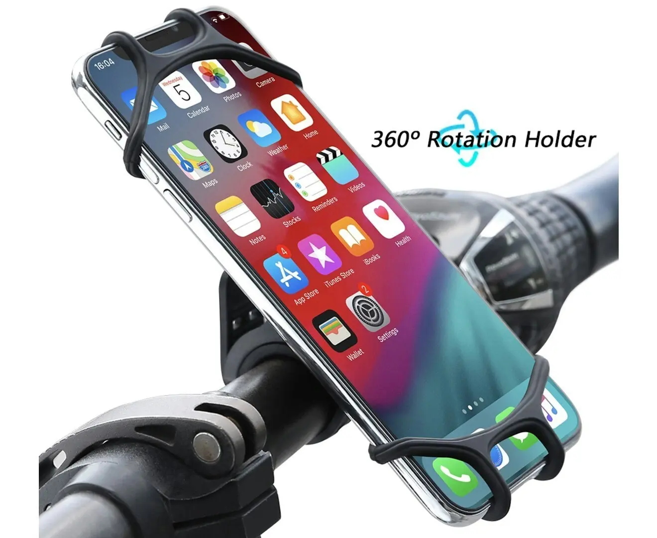 FLOVEME Flexible Silicone Bicycle/Scooter Smartphone Holder 360 Rotation