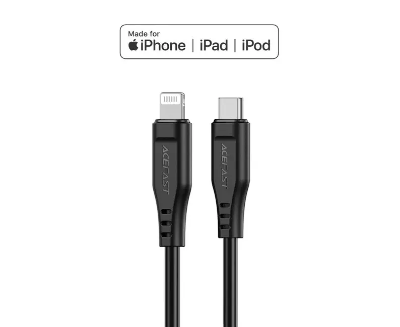 ACEFAST MFi Black Charging Data Cable C3-01 USB-C to Lightning