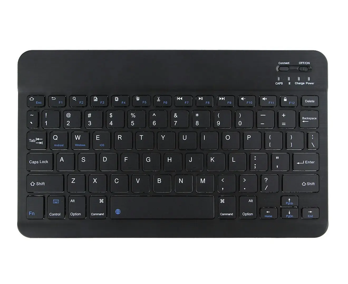 Portable Bluetooth Slim Wireless Keyboard Standalone for Tablets, Smartphones, PCs, Black