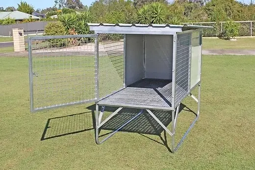 Single Bay Raised Dog Kennel