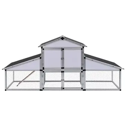 Chicken Coop with Runs and Nest Box - Aluminium