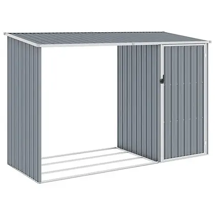 Firewood Shed - 245 x 98 x 159 cm Galvanised Steel