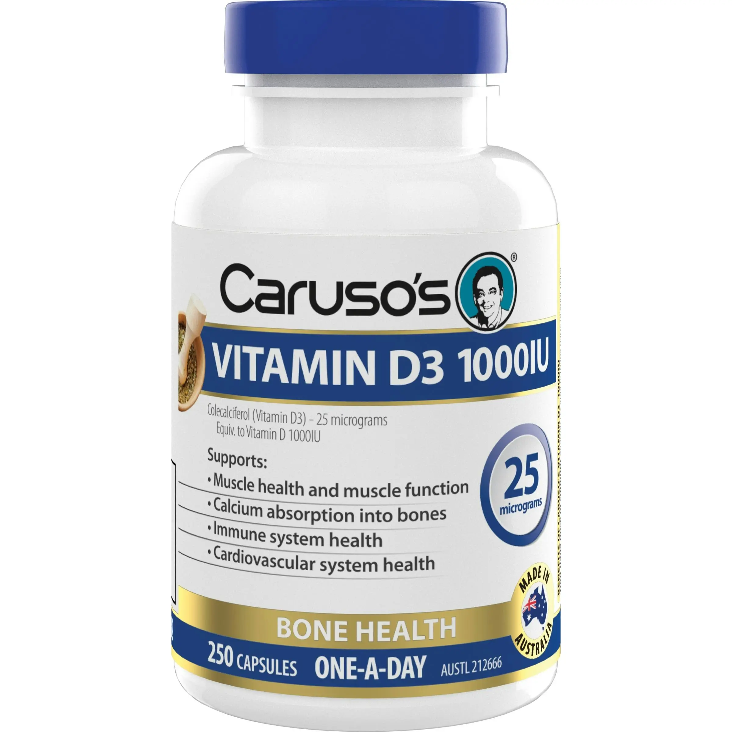 Caruso's Natural Health Vitamin D3 1000Iu 250 Capsules