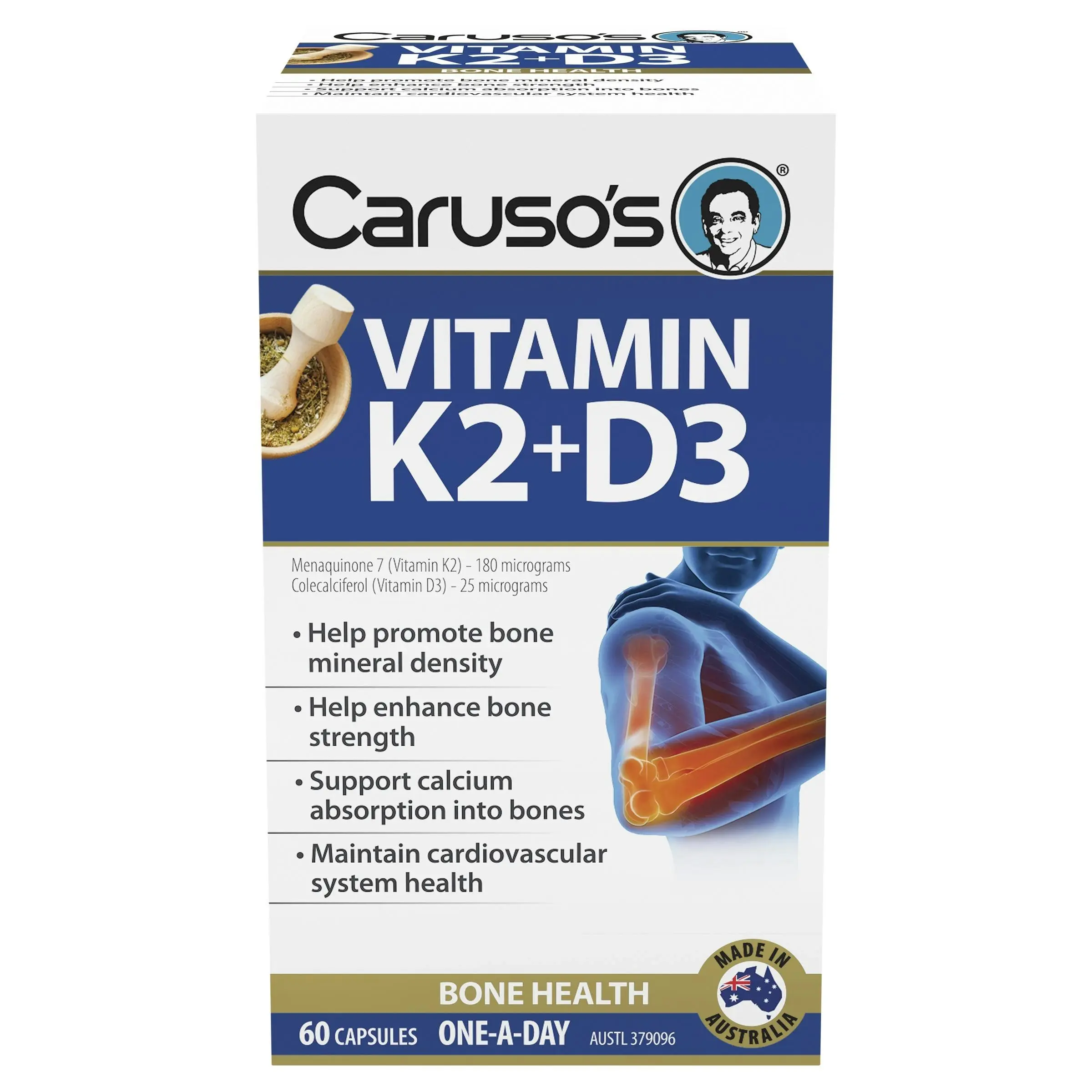 Caruso's Natural Health Vitamin K2 + D3 60 Capsules