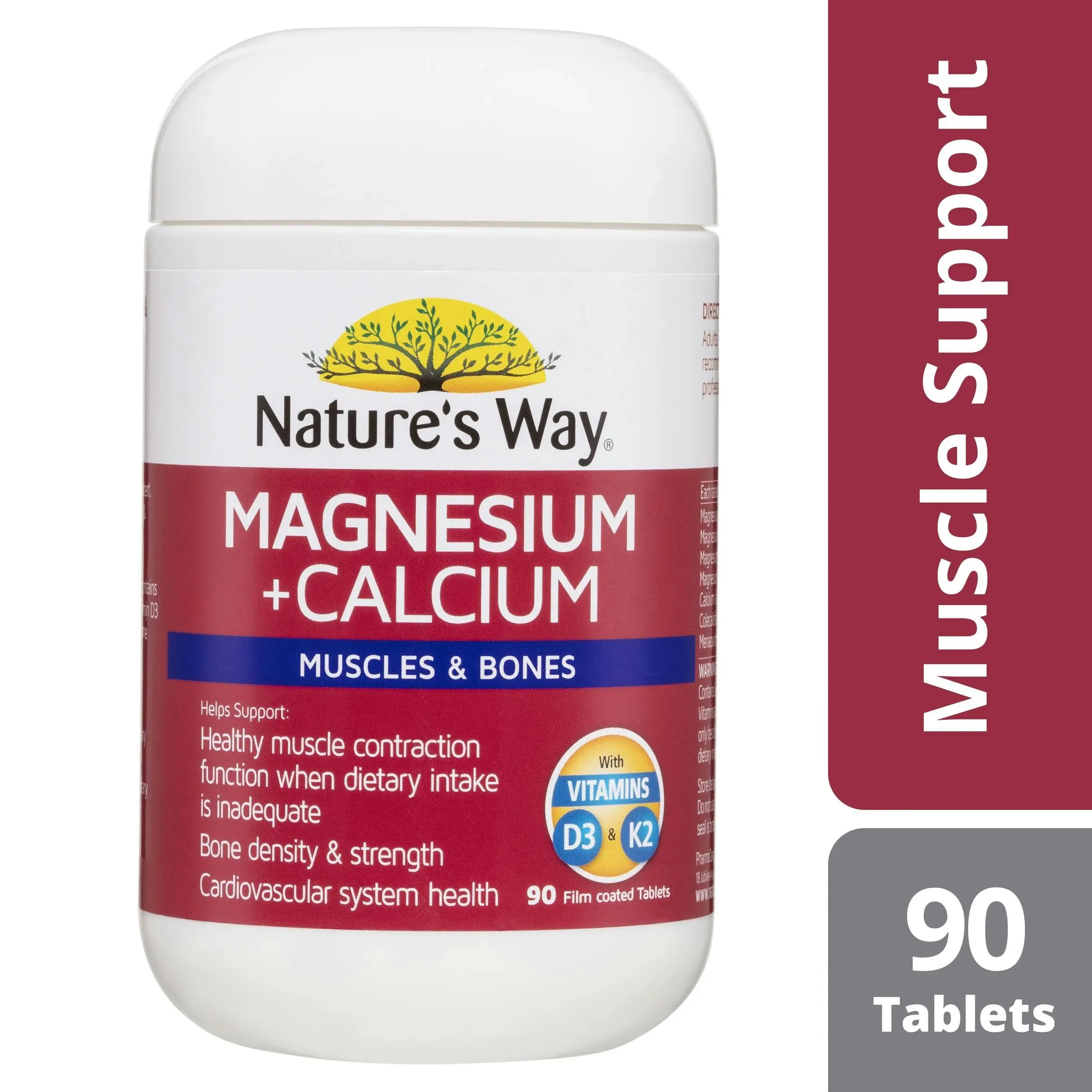 Nature's Way Magnesium + Calcium 90 Tablets