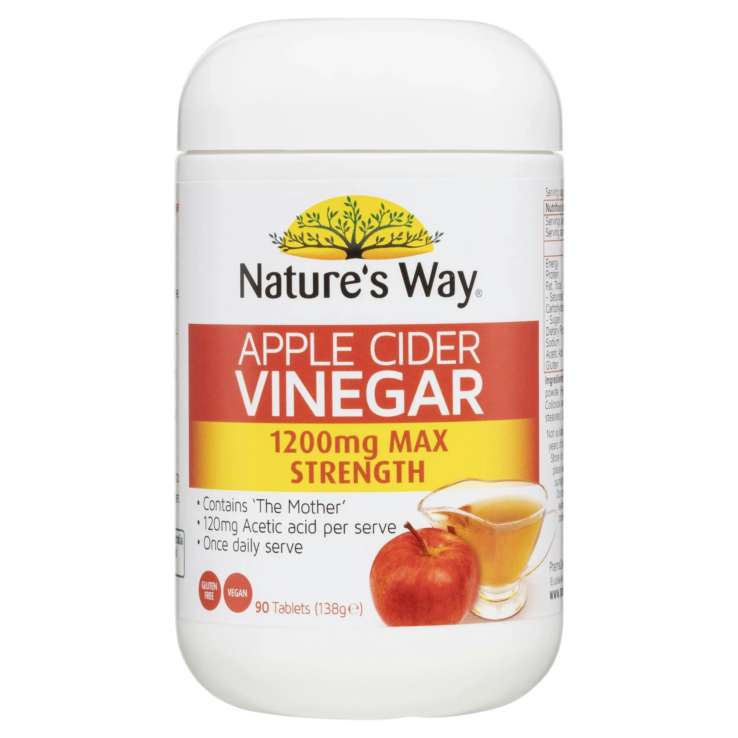 Nature's Way Apple Cider 1200mg Max Strength 90 Tablets