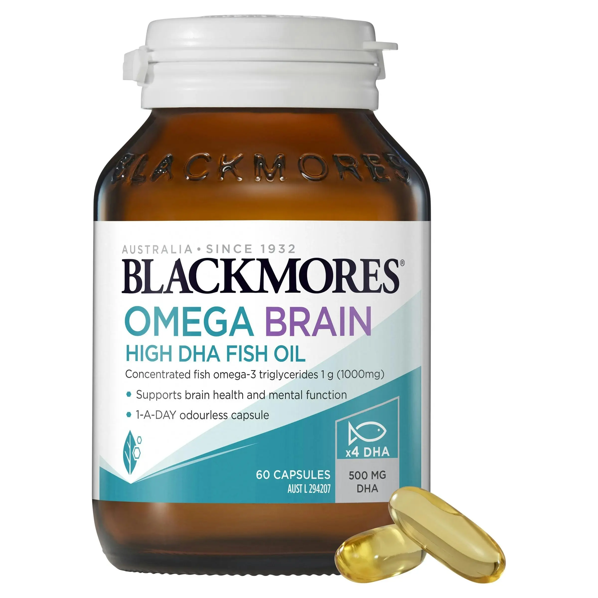 Blackmores Omega Brain High DHA Fish Oil 60 Capsules