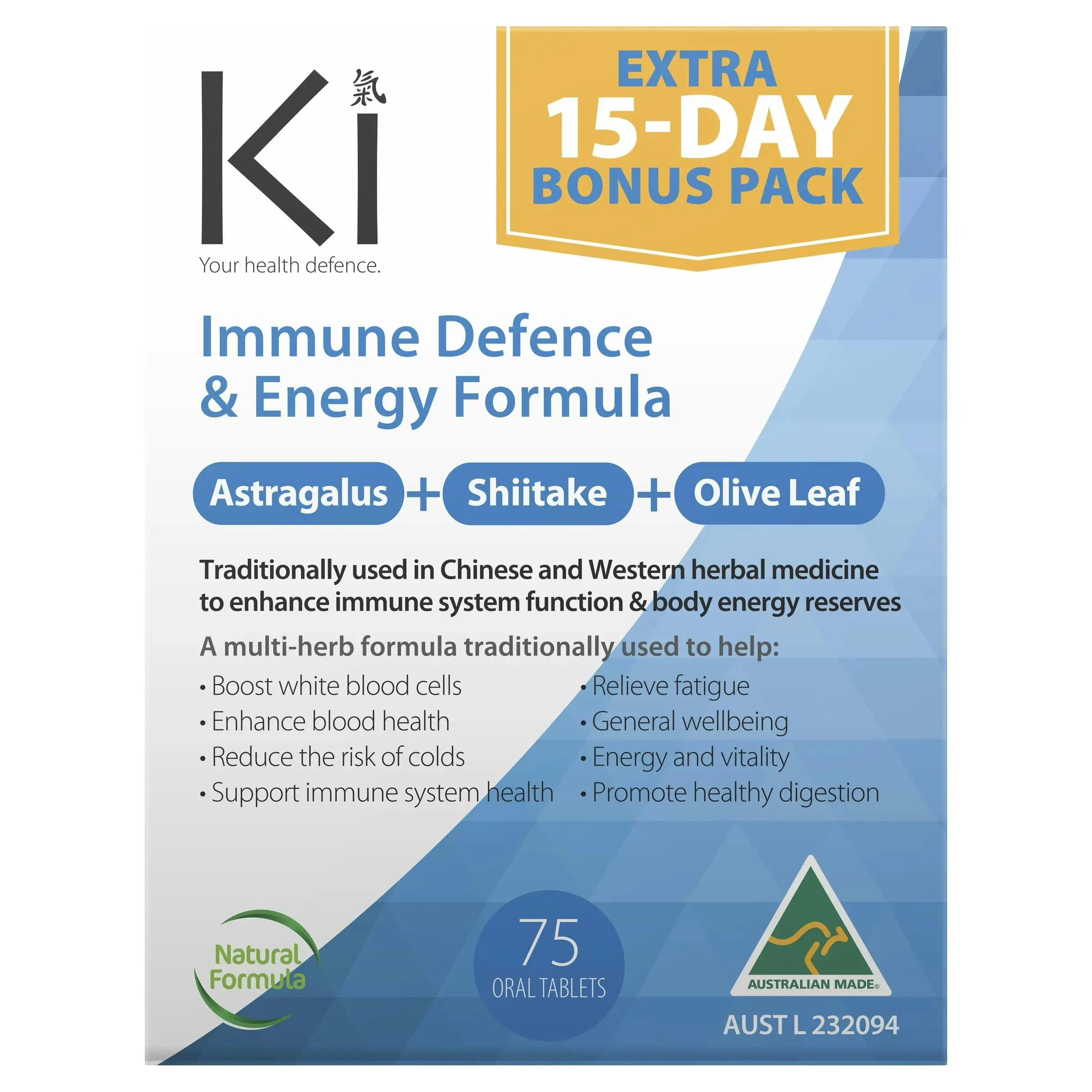 Ki Immune Defence & Energy 75 Tablets