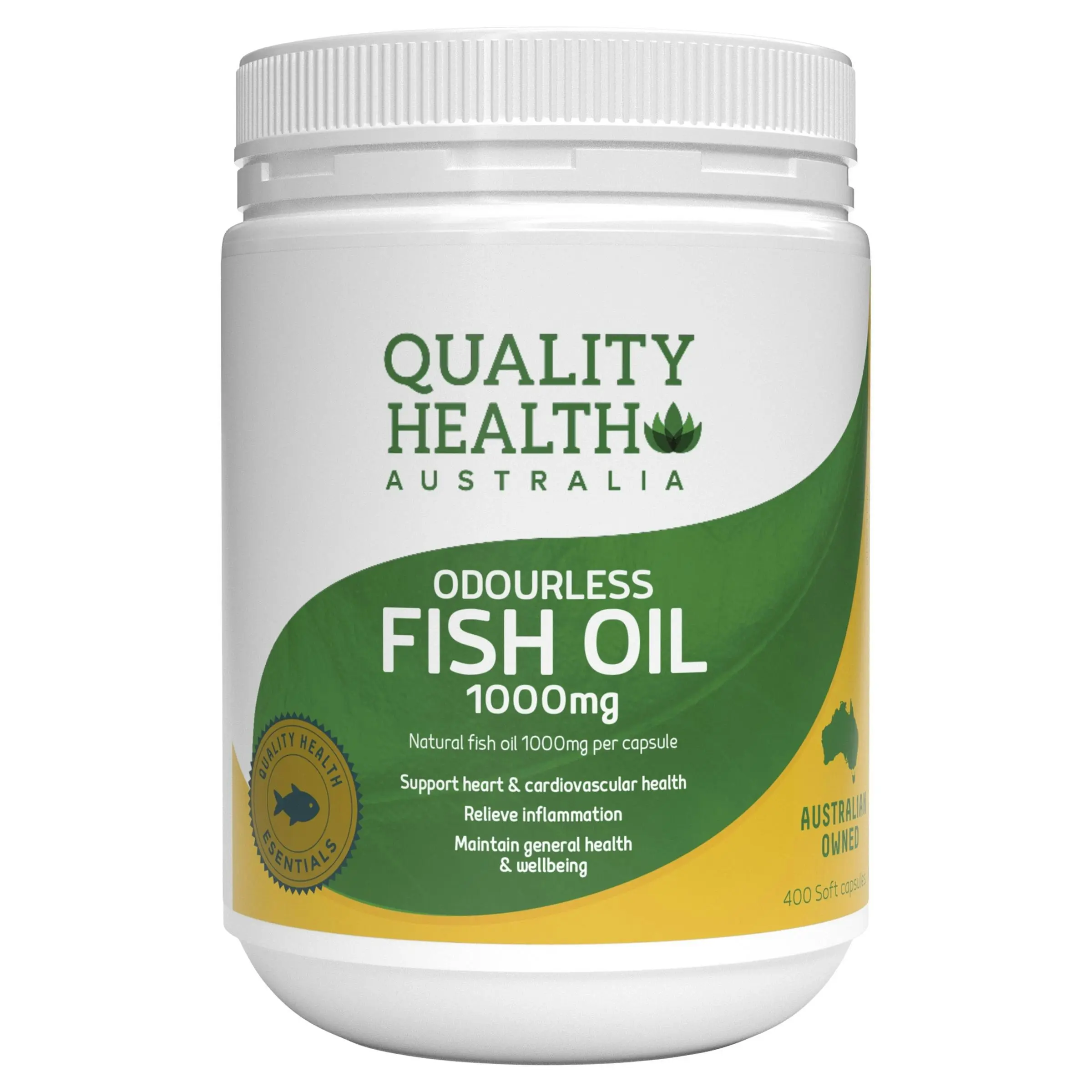 Quality Health Odourless Fish Oil 1000mg 400 Capsules