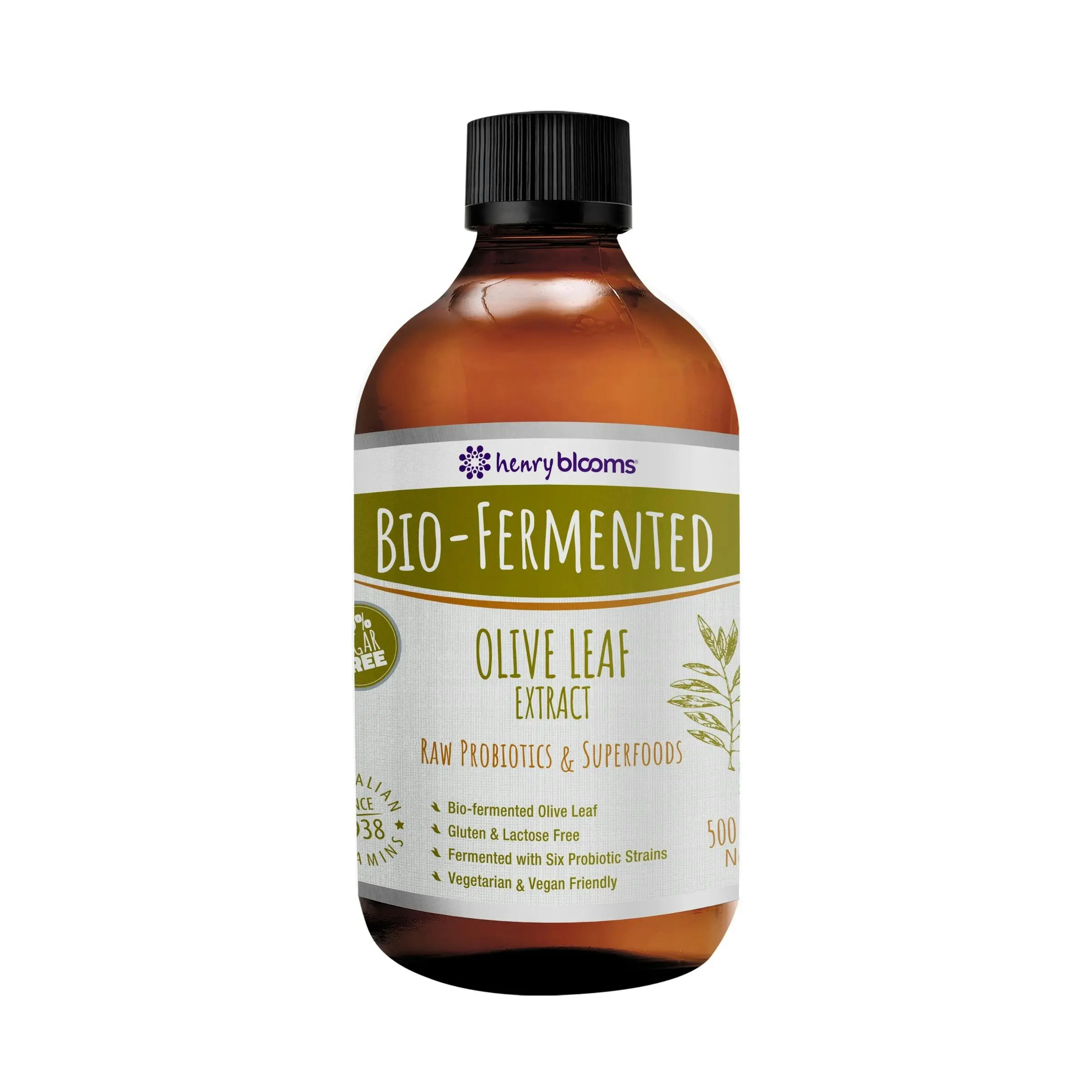 Henry Blooms Bio-Fermented Olive Leaf Extracta 500mL