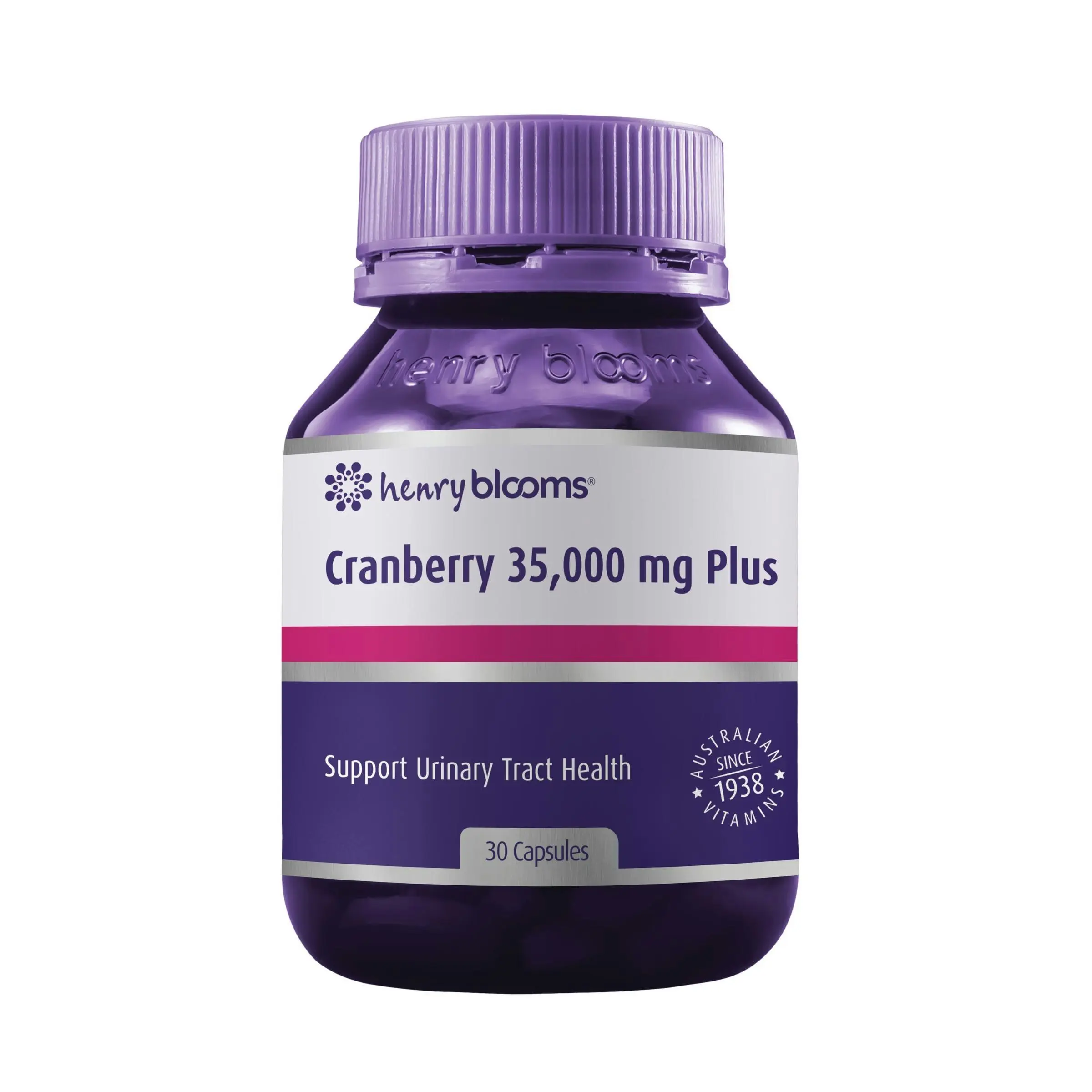 Henry Blooms Cranberry 35,000Mg Plus Vitamin C & Silica 30 Capsules