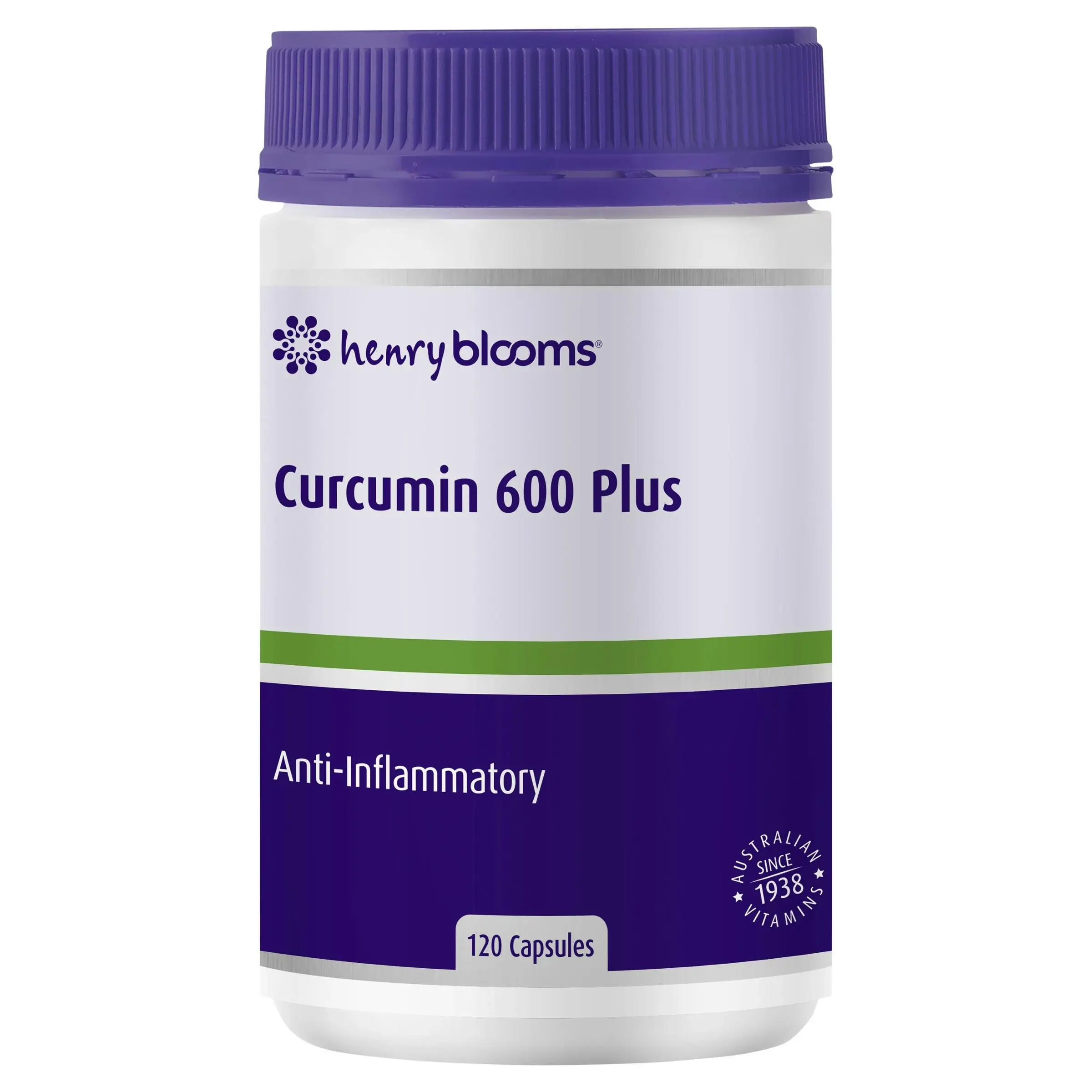 Henry Blooms Curcumin 600 Plus W Biop Black Pepper Extract 120 Capsules