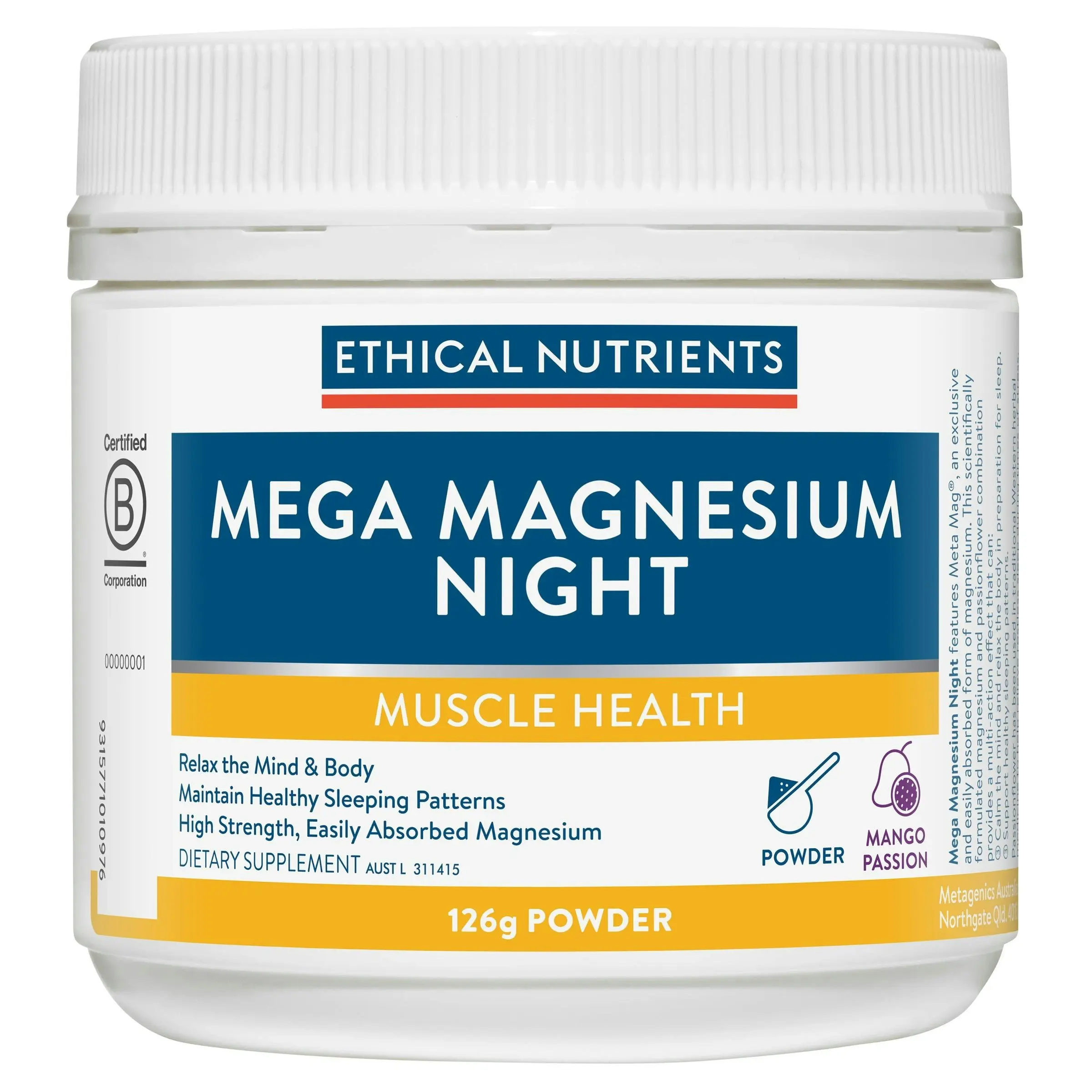 Ethical Nutrients Mega Magnesium Night 126g