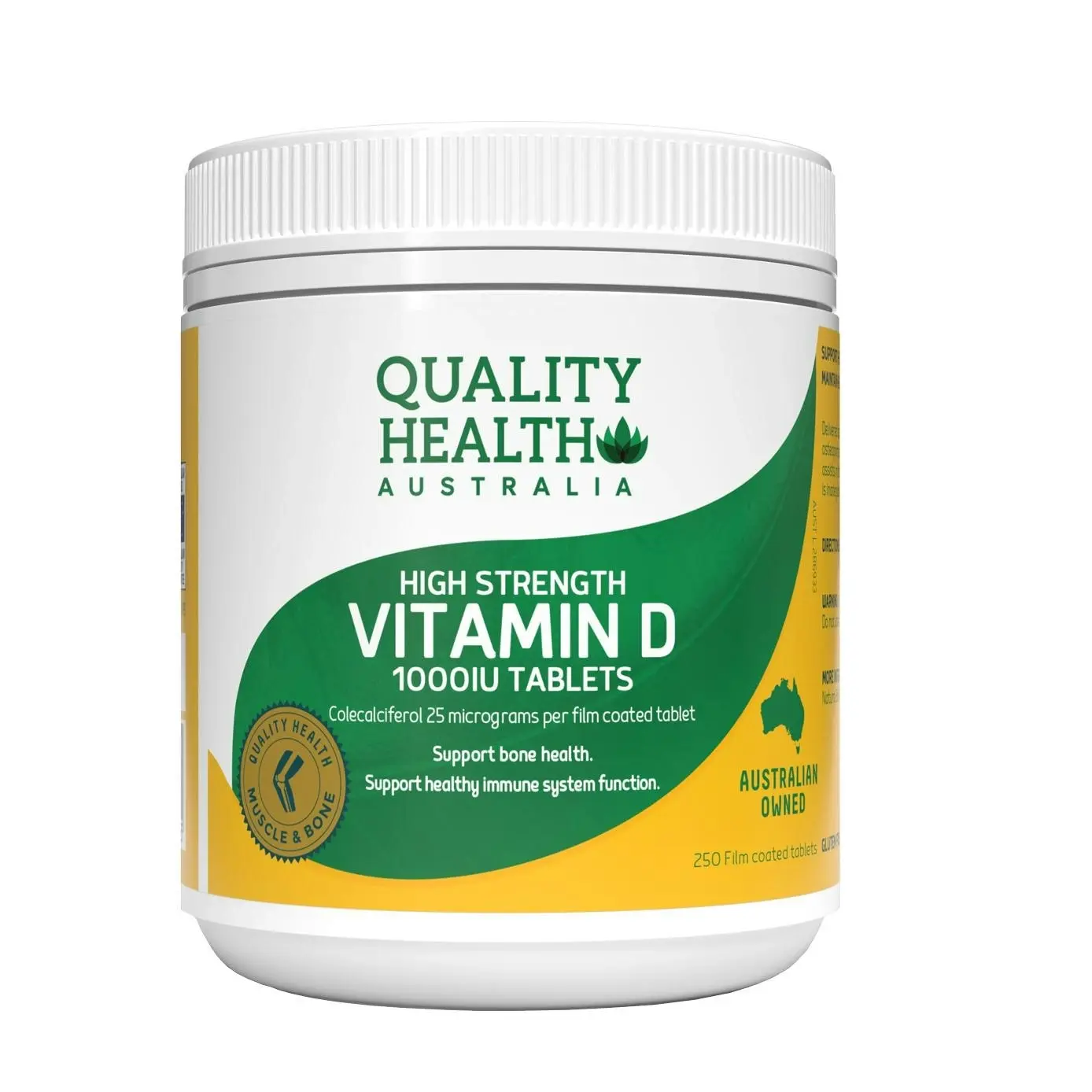 Quality Health High Strength Vitamin D 1000IU 250 Capsules