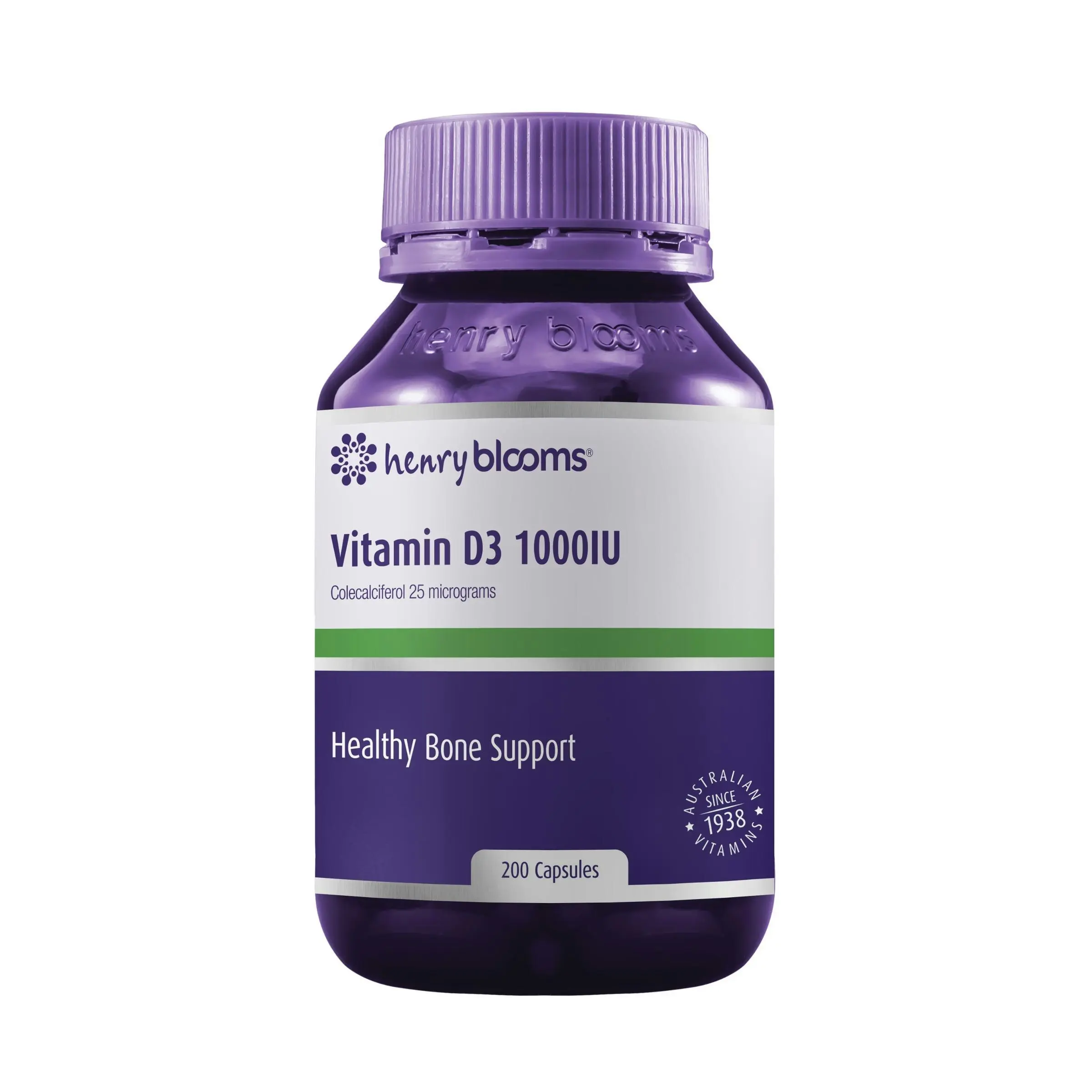 Henry Blooms Vitamin D3 1000Iu 200 Capsules