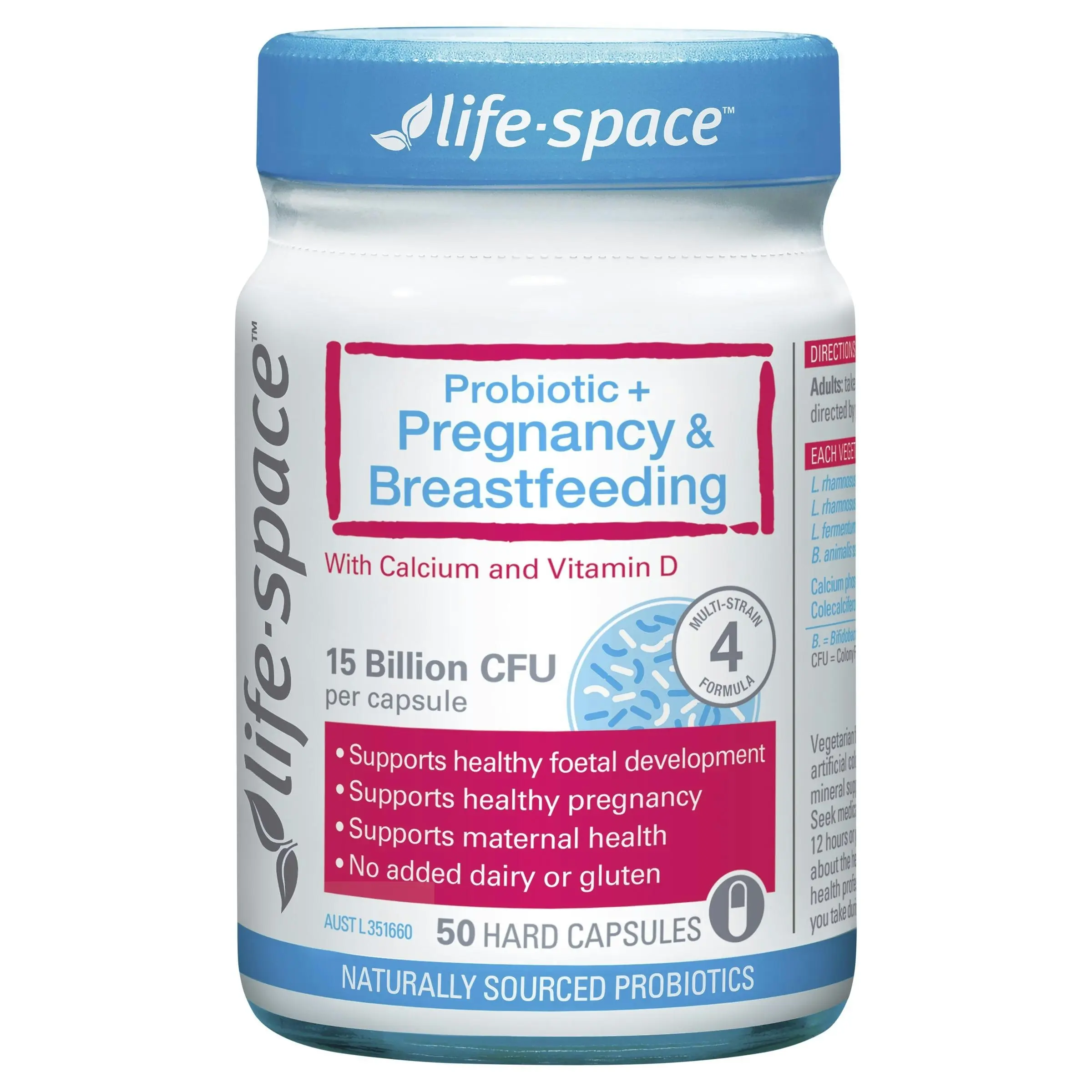 Life-Space Probiotic + Pregnancy & Breastfeeding with Calcium and Vitamin D 50 Hard Capsules