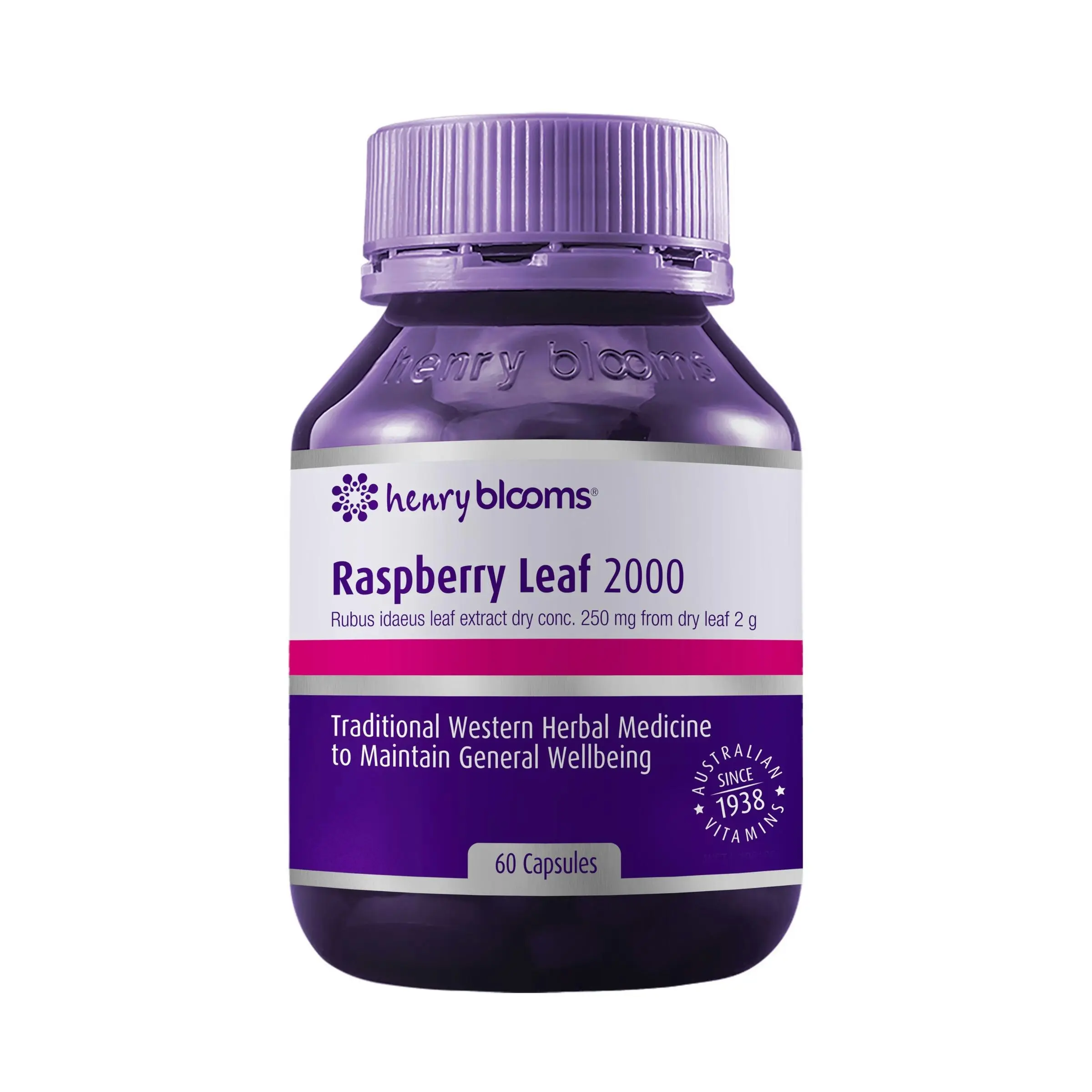 Henry Blooms Raspberry Leaf 2000Mg 60 Vegetarian Capsules