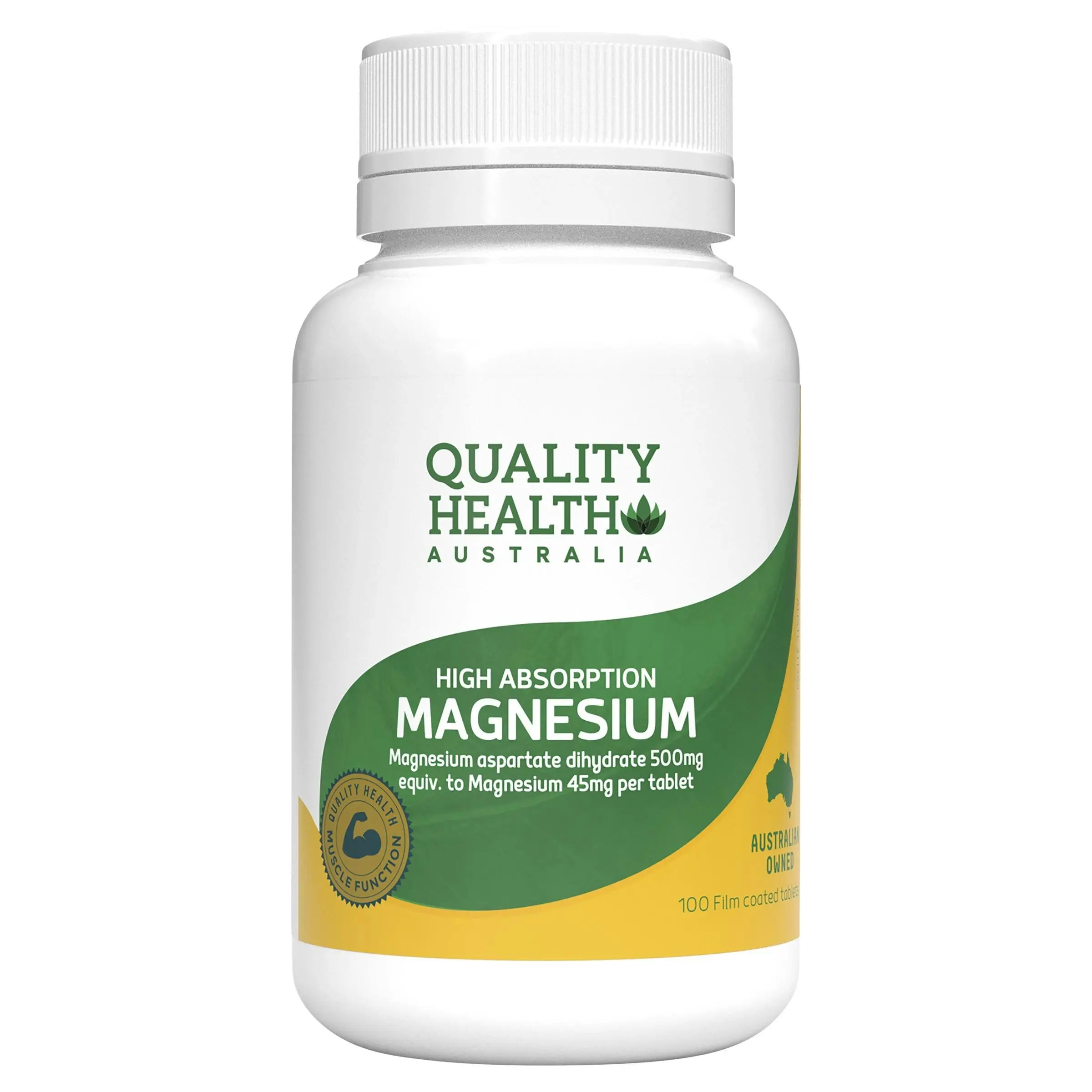 Quality Health High Absorption Magnesium 500mg 100 Tablets