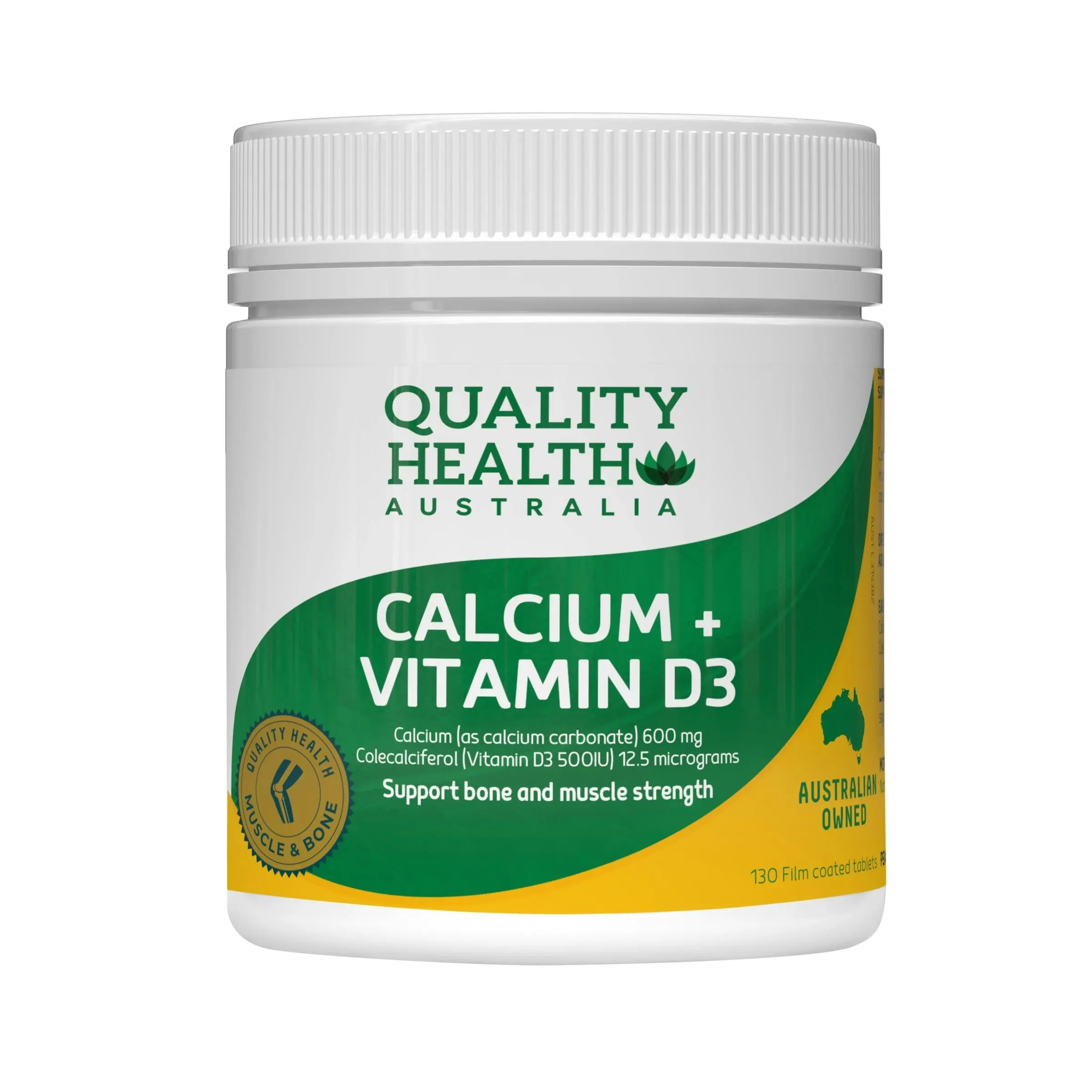 Quality Health Vitamin D & Calcium 130 Tablets