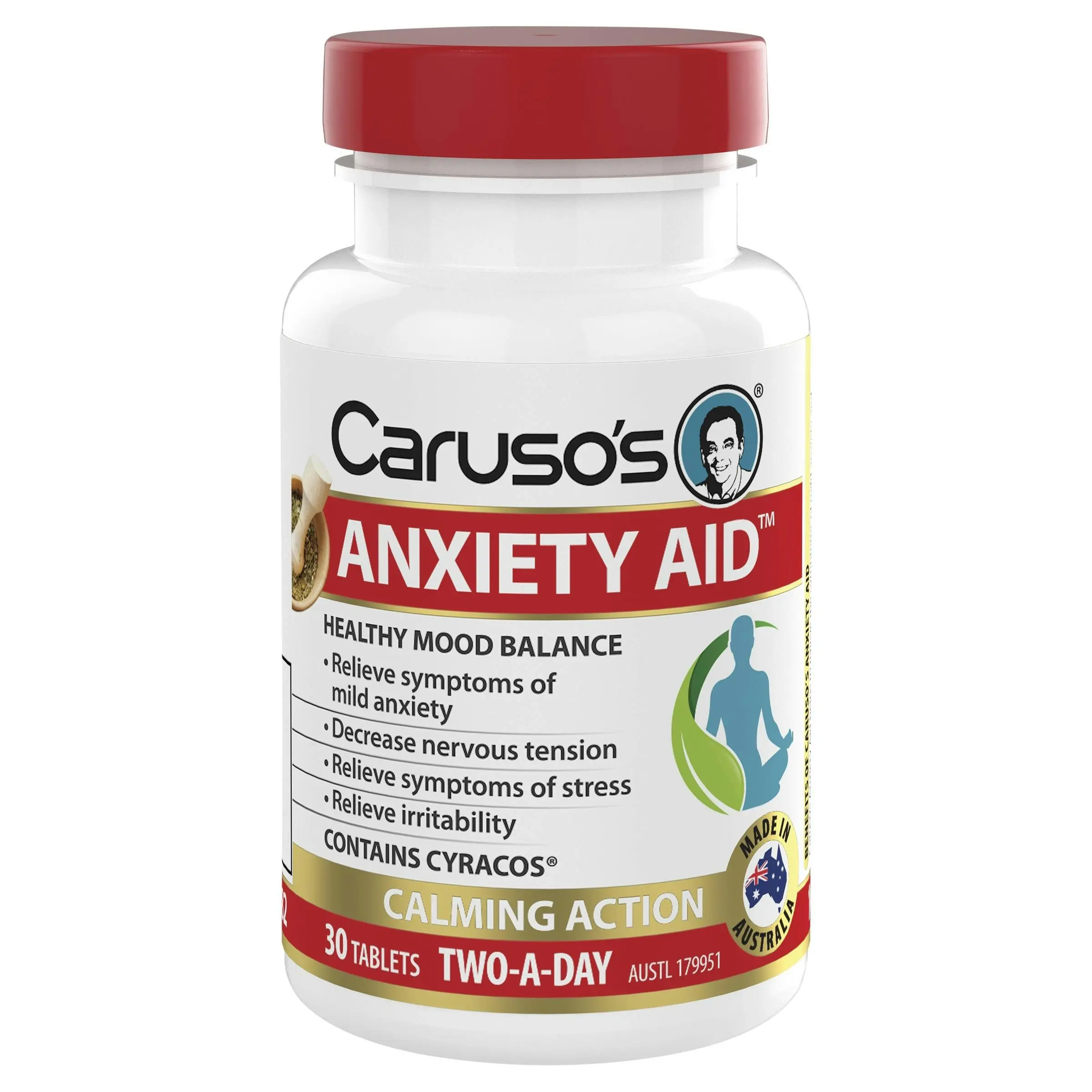 Caruso's Natural Health Anxiety Aid 30 Tablets