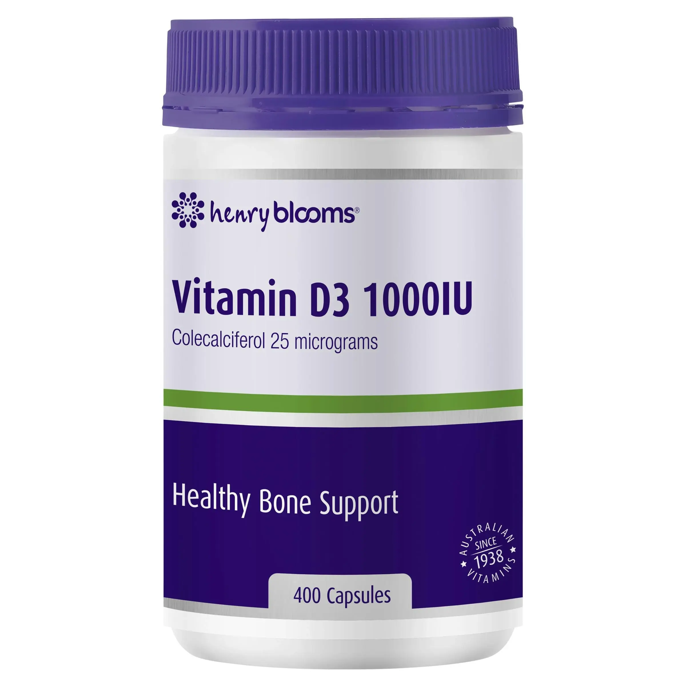 Henry Blooms Vitamin D3 1000Iu 400 Capsules Bulk Pack