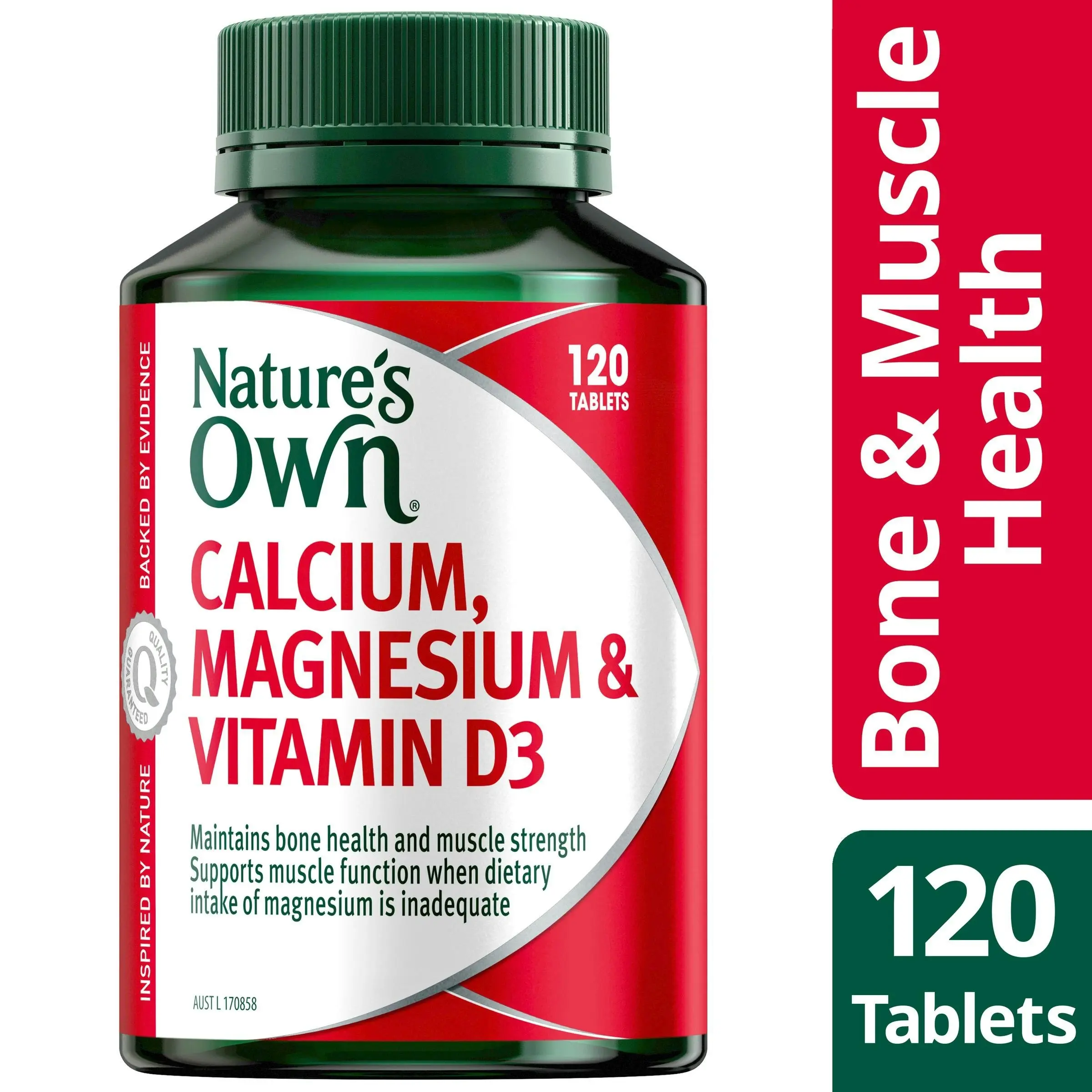 Nature's Own Calcium, Magnesium & Vitamin D3 120 Tablets