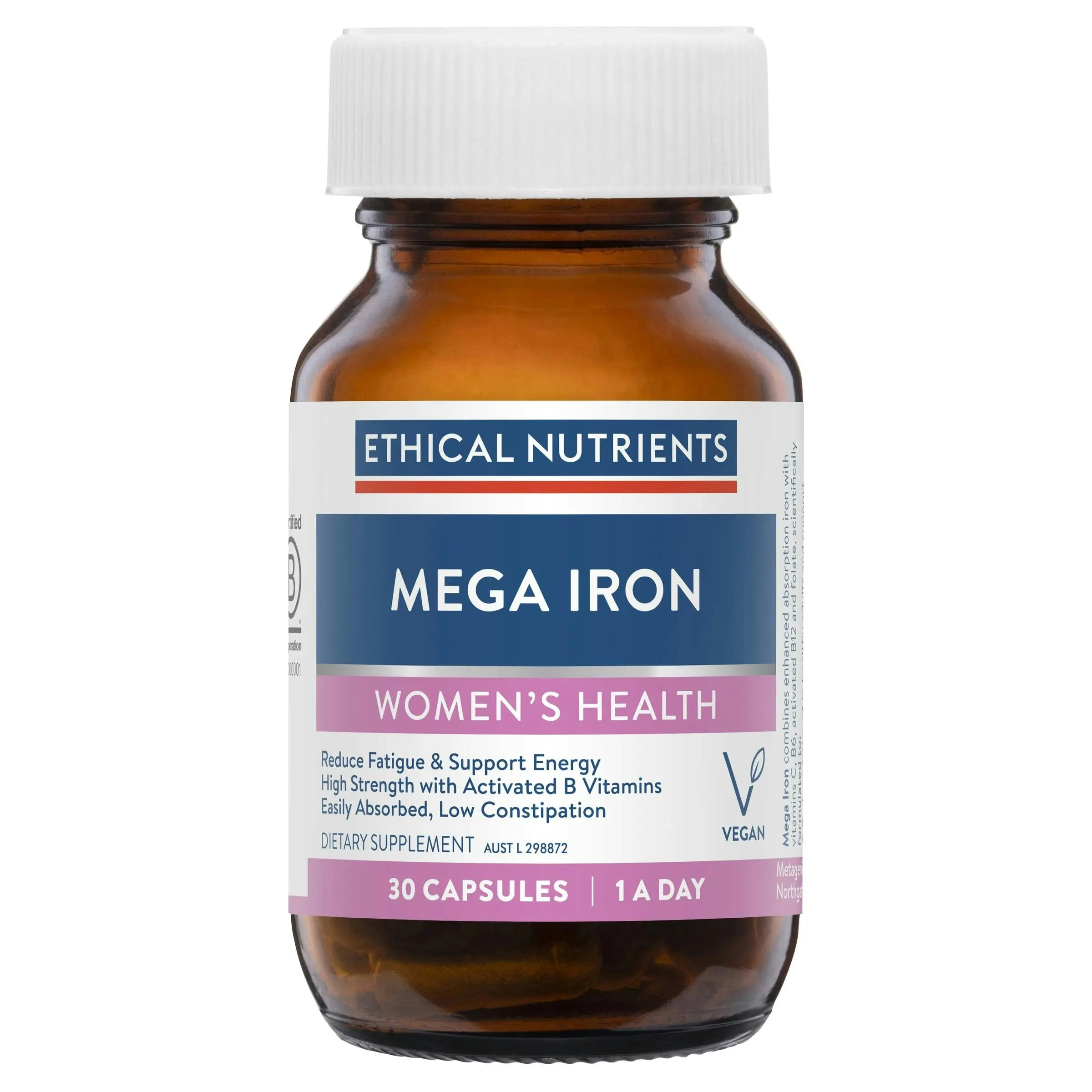 Ethical Nutrients Megazorb Mega Iron With Activated B's 30 Caps