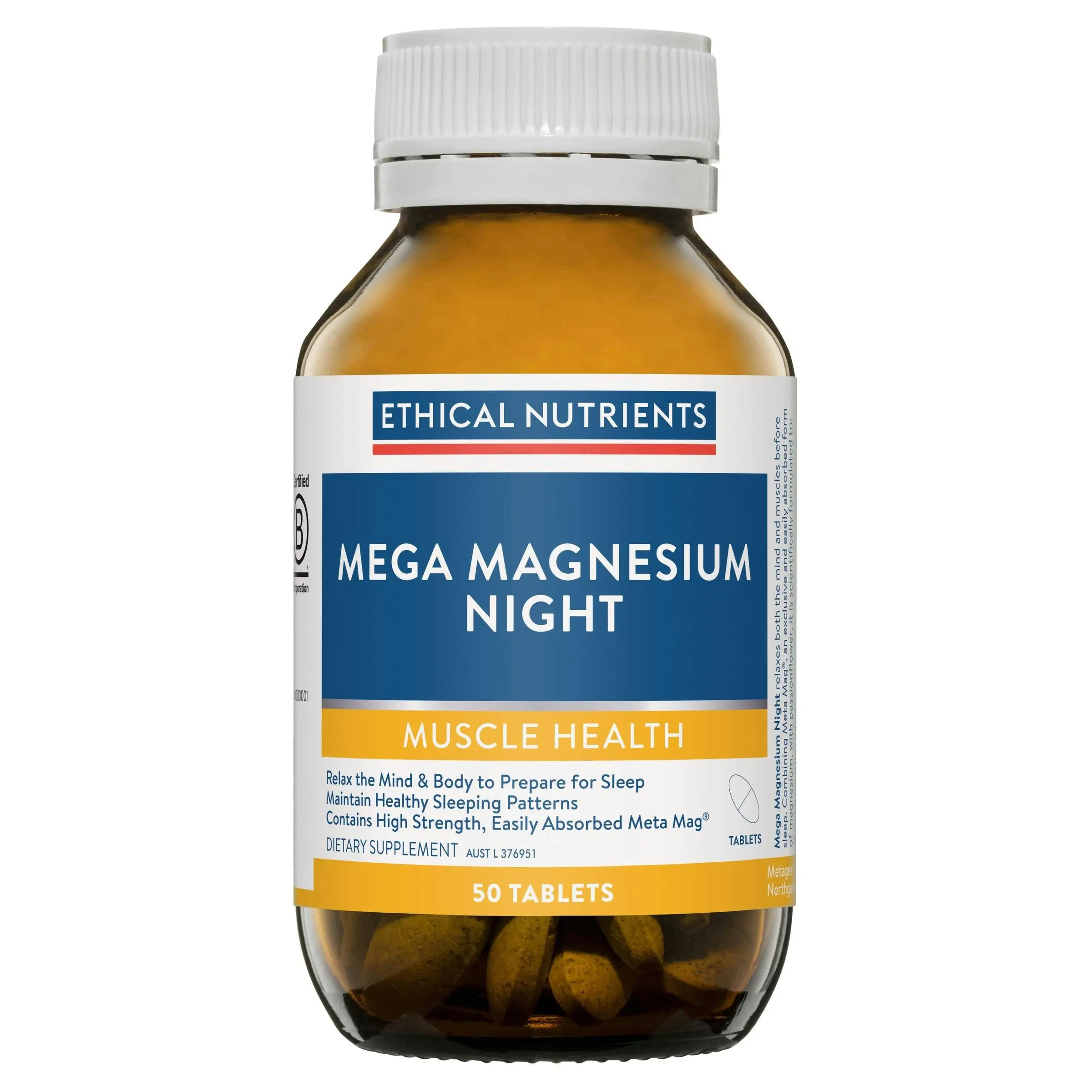 Ethical Nutrients Mega Magnesium Night 50 Tablets