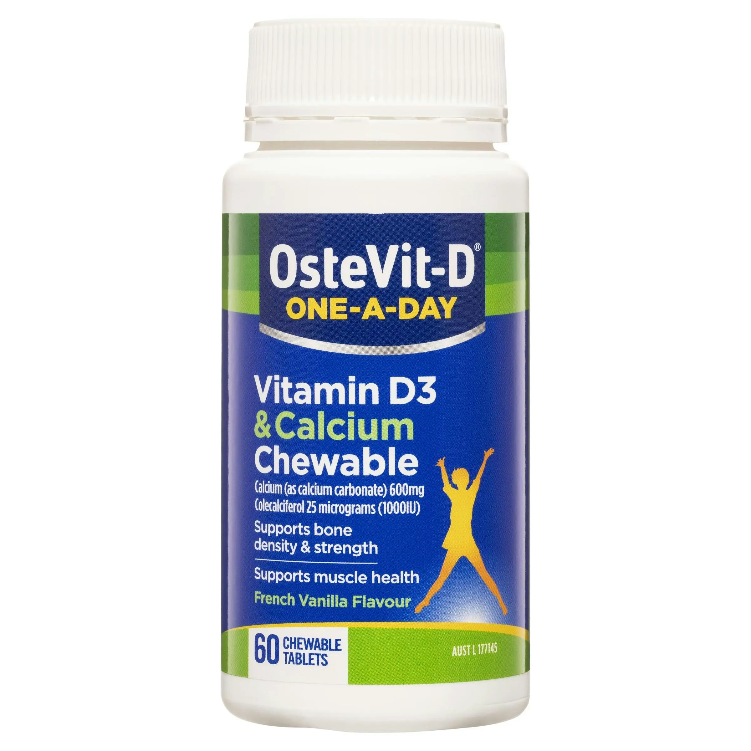 OsteVit-D One-A-Day Vitamin D3 & Calcium Chewable 60 Tablets