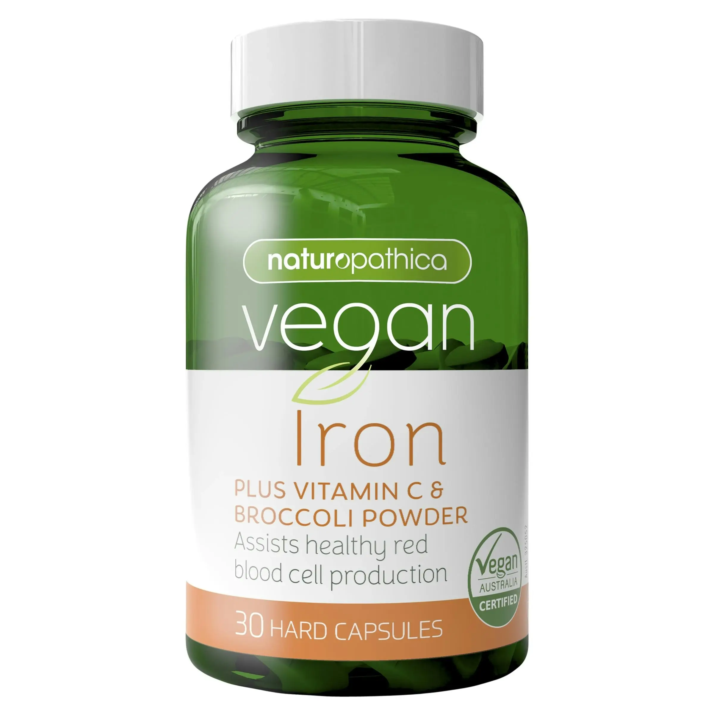 Naturopathica Vegan Iron Plus Vitamin C & Broccoli Powder 30 Capsules