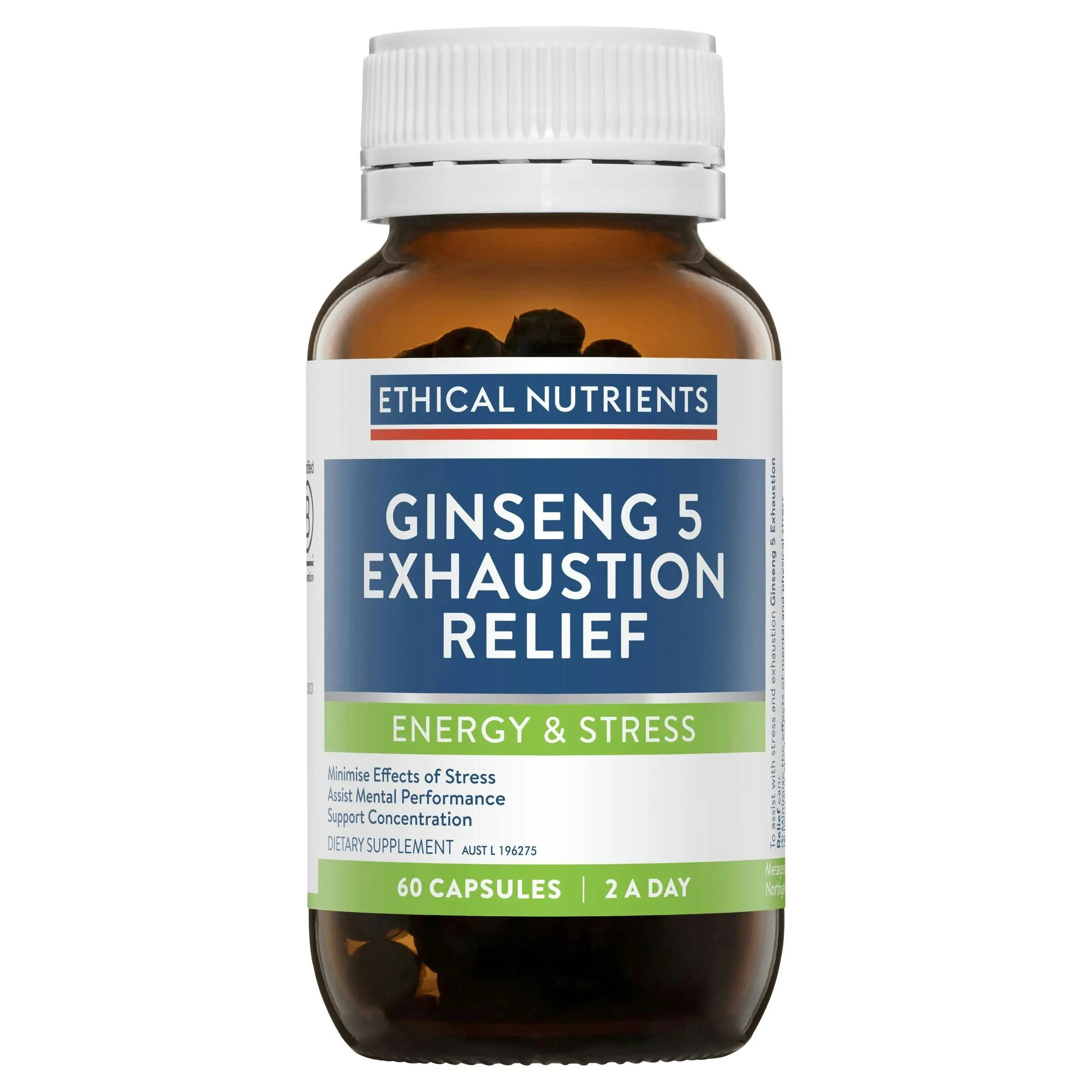 Ethical Nutrients Ginseng 5 Exhaustion Relief 60 Capsules