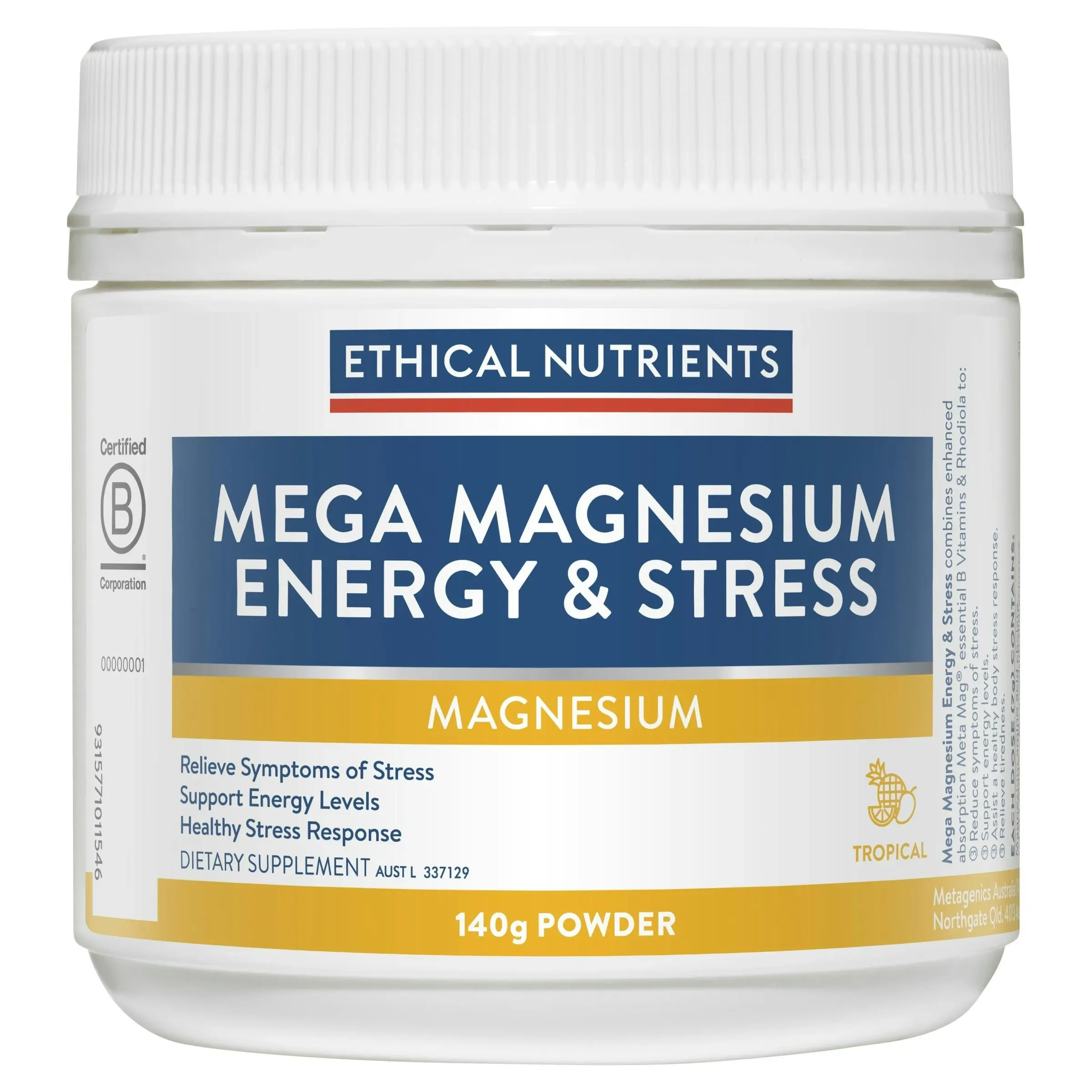 Ethical Nutrients Mega Magnesium Energy & Stress 140g