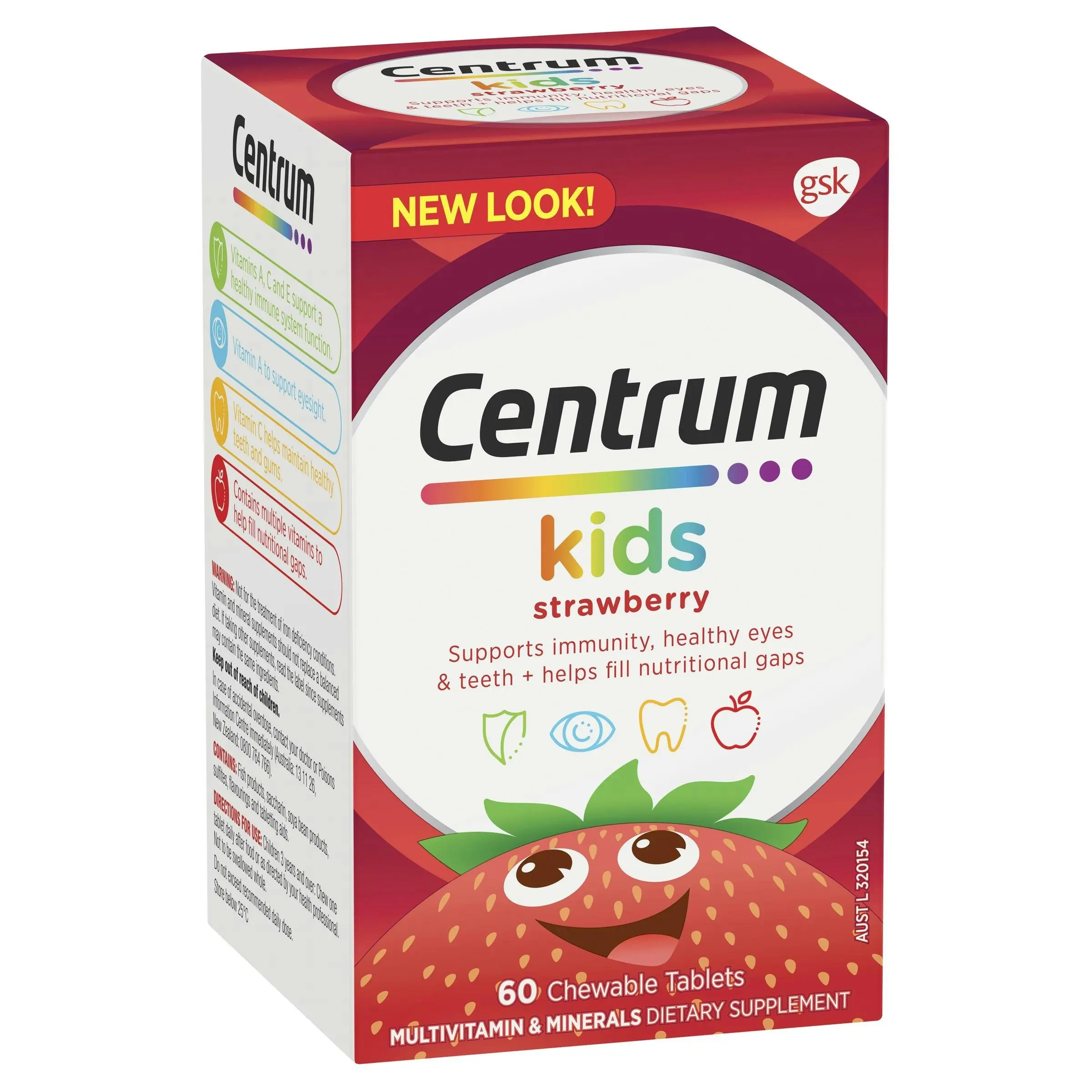 Centrum For Kids Strawberry 60 Chewable Tablets