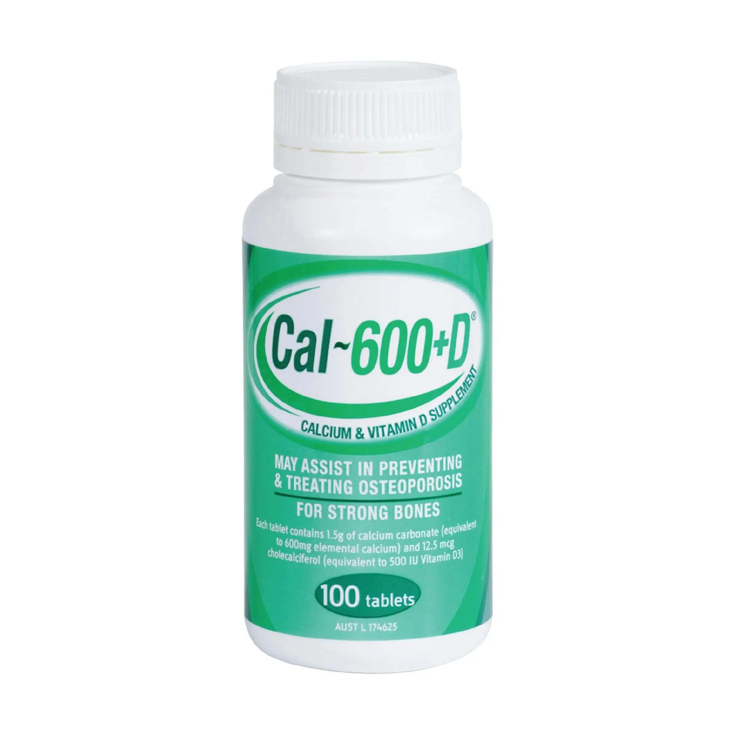 Cal 600 + D Calcium Supplement Tablets 100