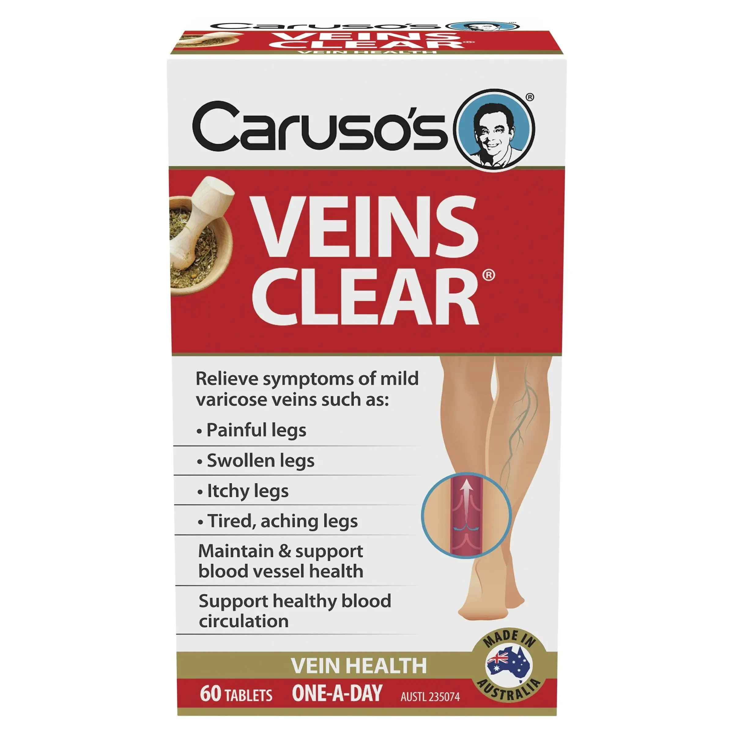 Caruso's Natural Health Veins Clear 60 Tablets