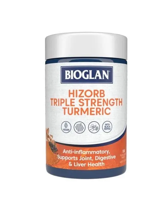 Bioglan Hi-Zorb Triple Strength Turmeric 100 Tablets